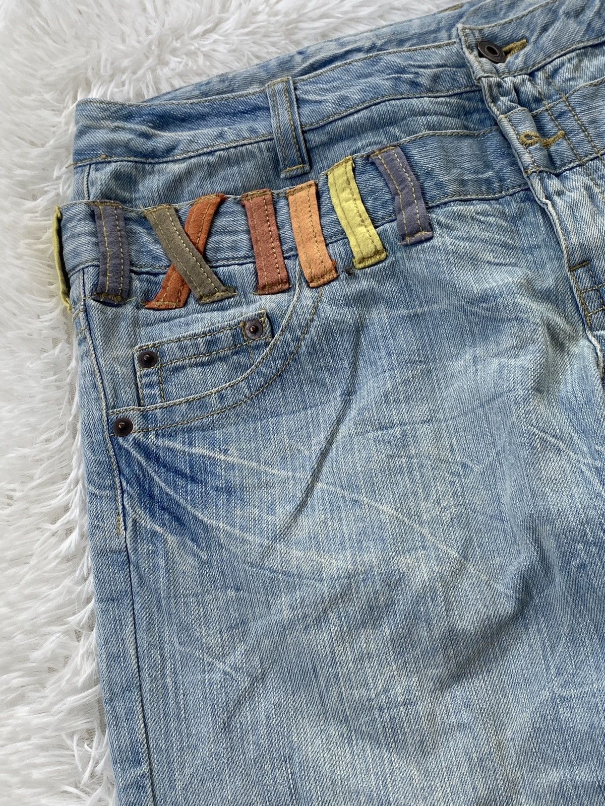 Japanese Brand 🔥BINDING NOW🔥Original Jeans Patches Double Waist Denim Size US 33 - 6 Thumbnail