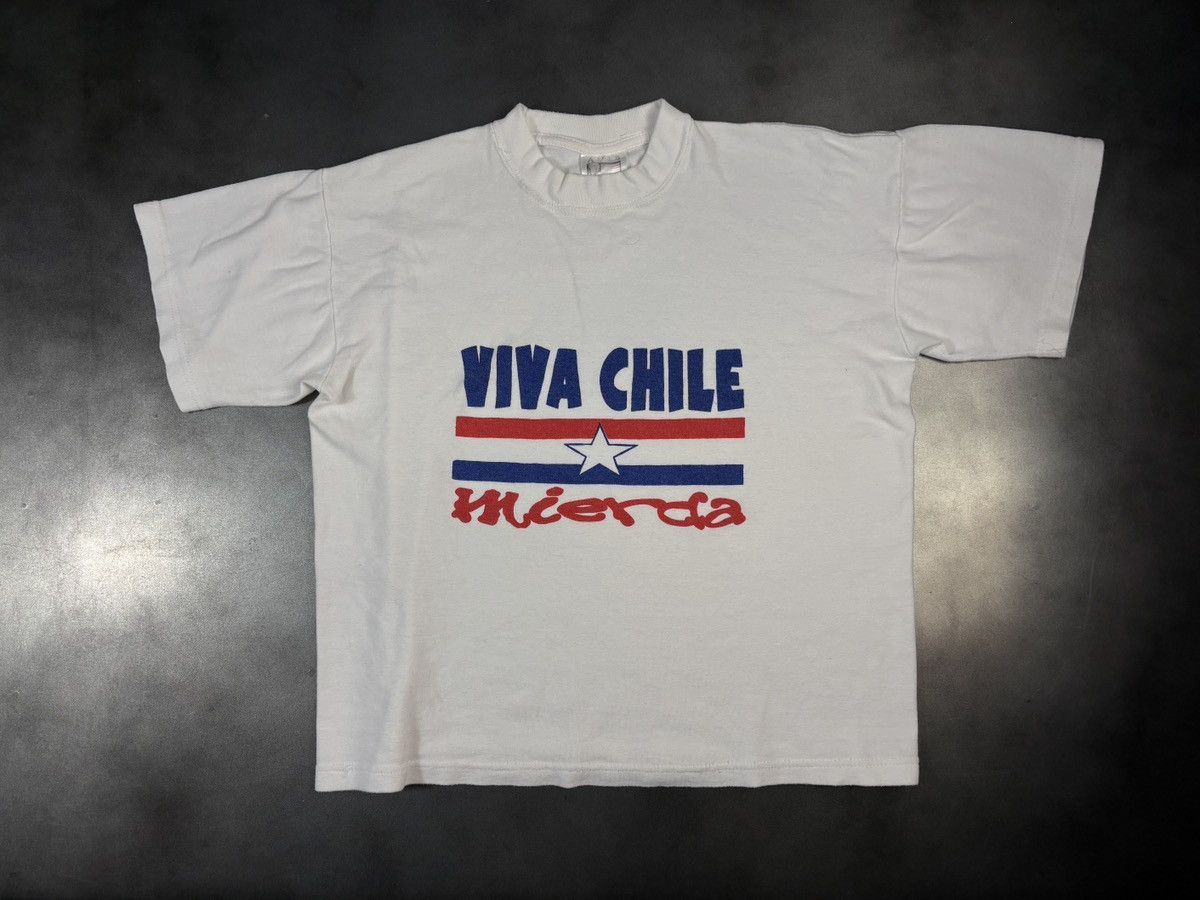Vintage 1980s Vive Chile Muerde! Vintage Political Protest Allende Size US S / EU 44-46 / 1 - 13 Thumbnail