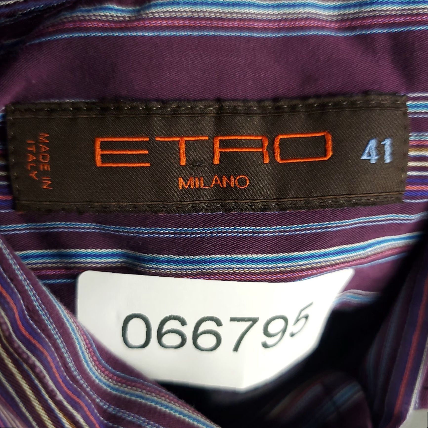 Etro ETRO Shirt Mens 41 Purple Striped Button-Up Long Sleeve Made In Italy Casual Formal Workwear Size US L / EU 52-54 / 3 - 7 Thumbnail