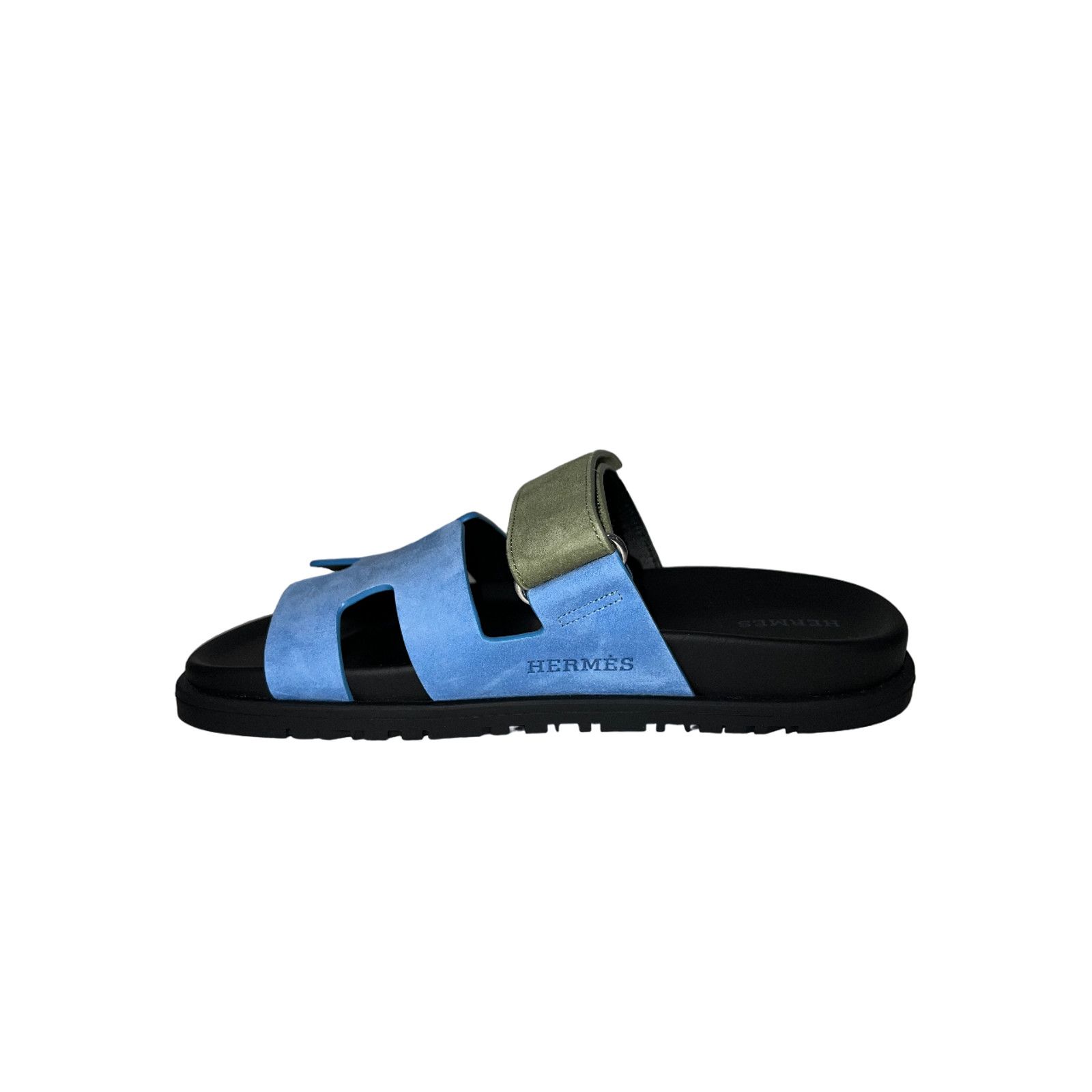 Hermes Hermes Chypre Sandal Blue Cameo Vert Celadon Green Strap Size US 7.5 / IT 37.5 - 13 Thumbnail