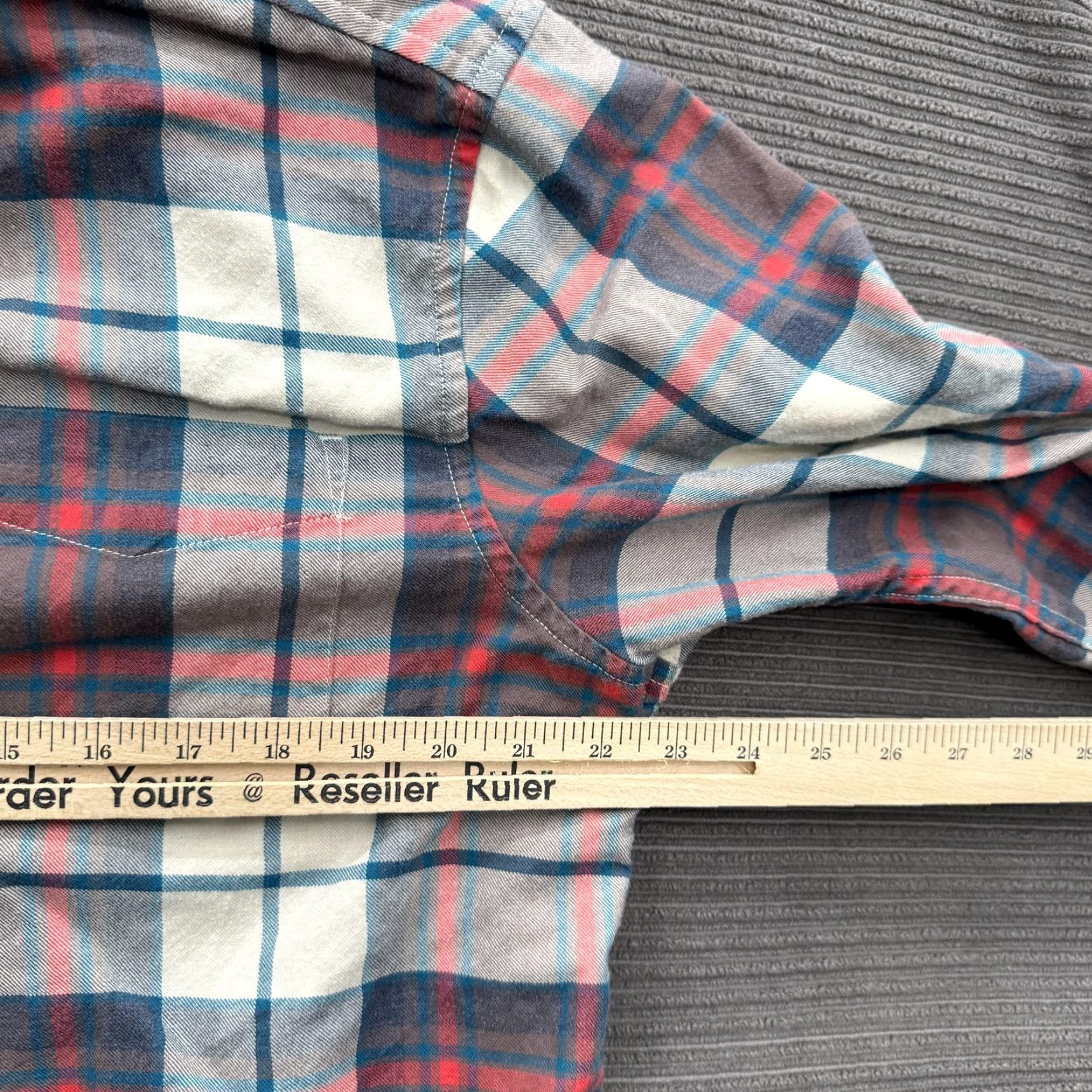 Prana prAna Shirt Mens Medium Blue Red Gray Plaid Button-Down Organic Cotton Blend Shirt Size US M / EU 48-50 / 2 - 4 Thumbnail