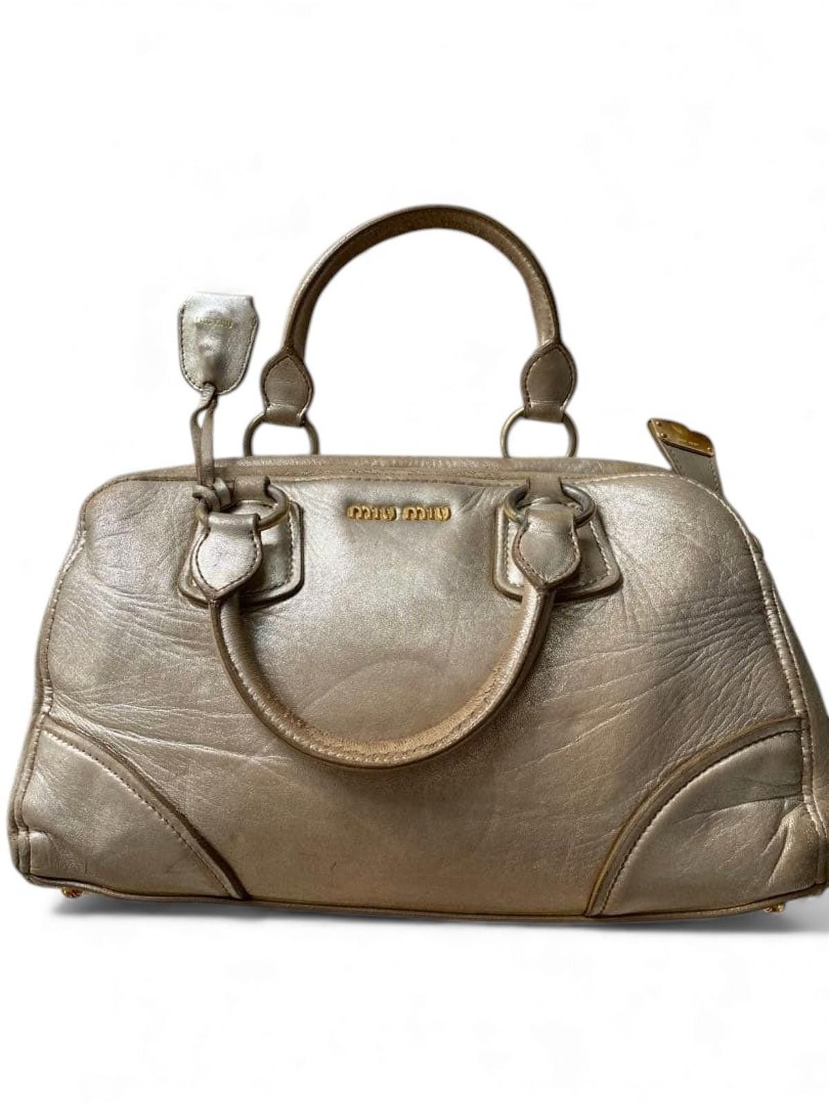 Miu Miu Miu Miu - White Leather Shoulder Bag Gold Size ONE SIZE - 8 Thumbnail