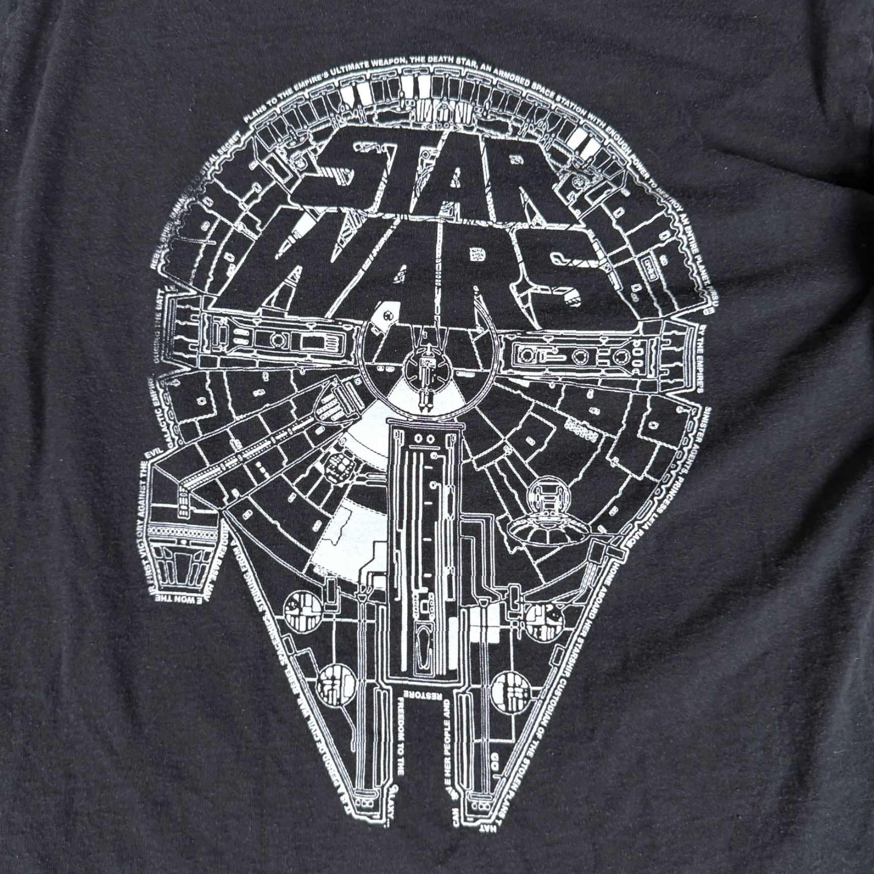 Mad Engine Star Wars Shirt Mens Large Black White Millennium Falcon Long Sleeve Print Size US L / EU 52-54 / 3 - 3 Thumbnail
