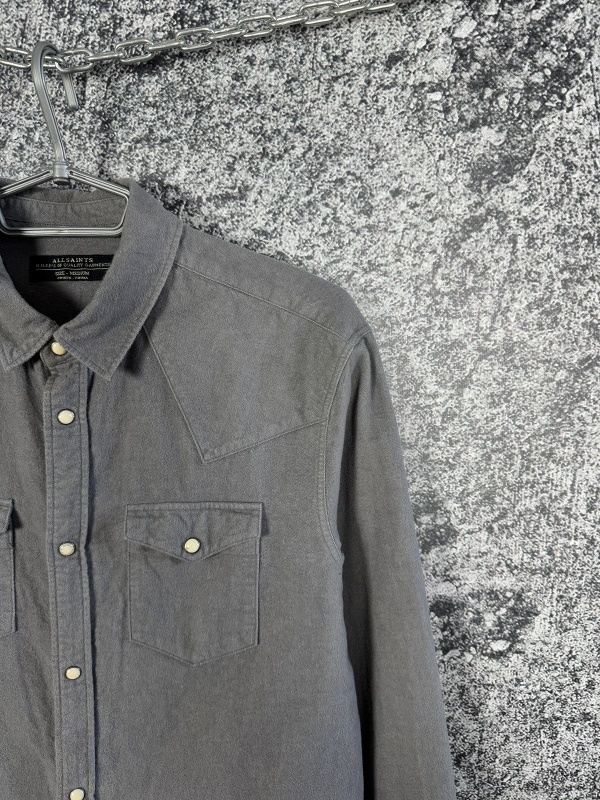 Allsaints Allsaints Helm Long Sleeve Riveted Shirt Button Up Size M Size US M / EU 48-50 / 2 - 2 Thumbnail