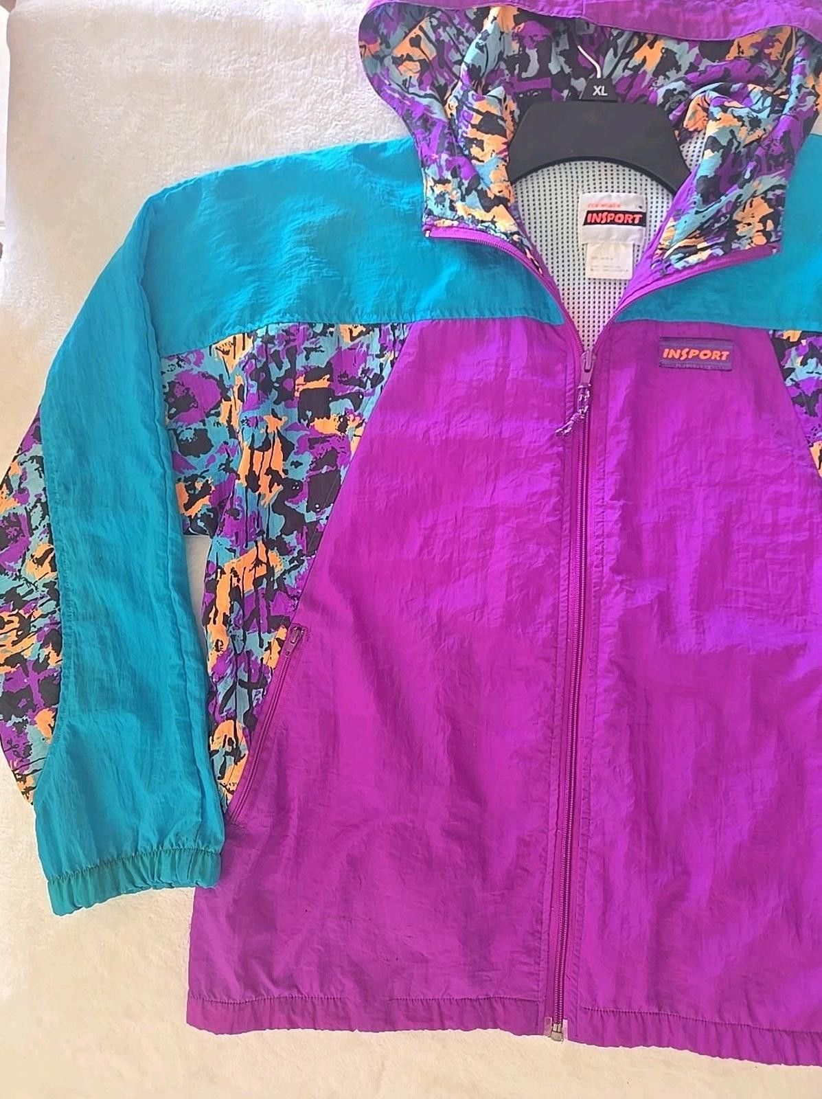 Other Vintage Insport Windbreaker Jacket Hooded Women's M 80s Size M / US 6-8 / IT 42-44 - 4 Thumbnail