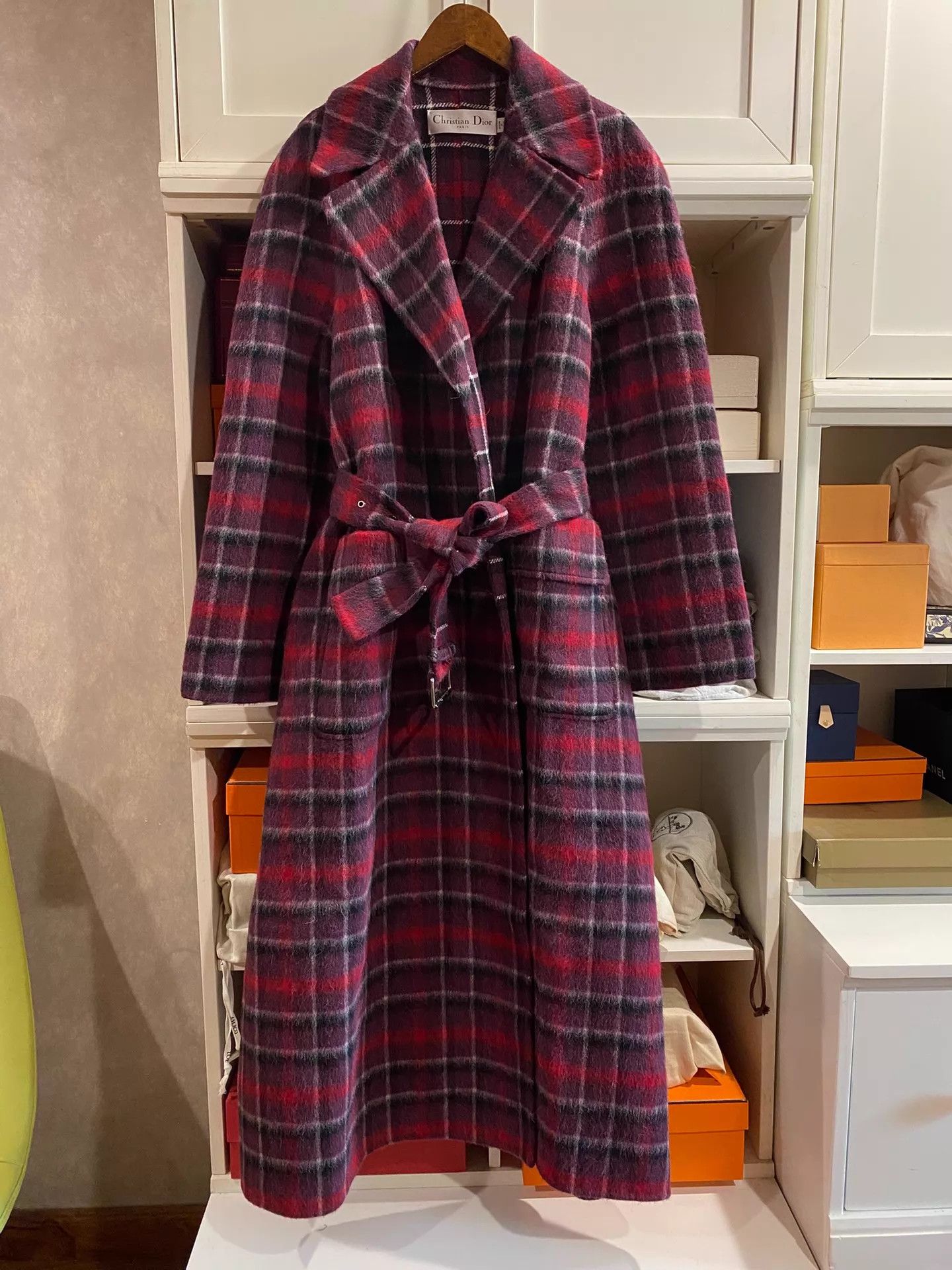 Dior Dior Runway Camel Hair & Wool Check Coat 38 Size S / US 4 / IT 40 - 1 Thumbnail