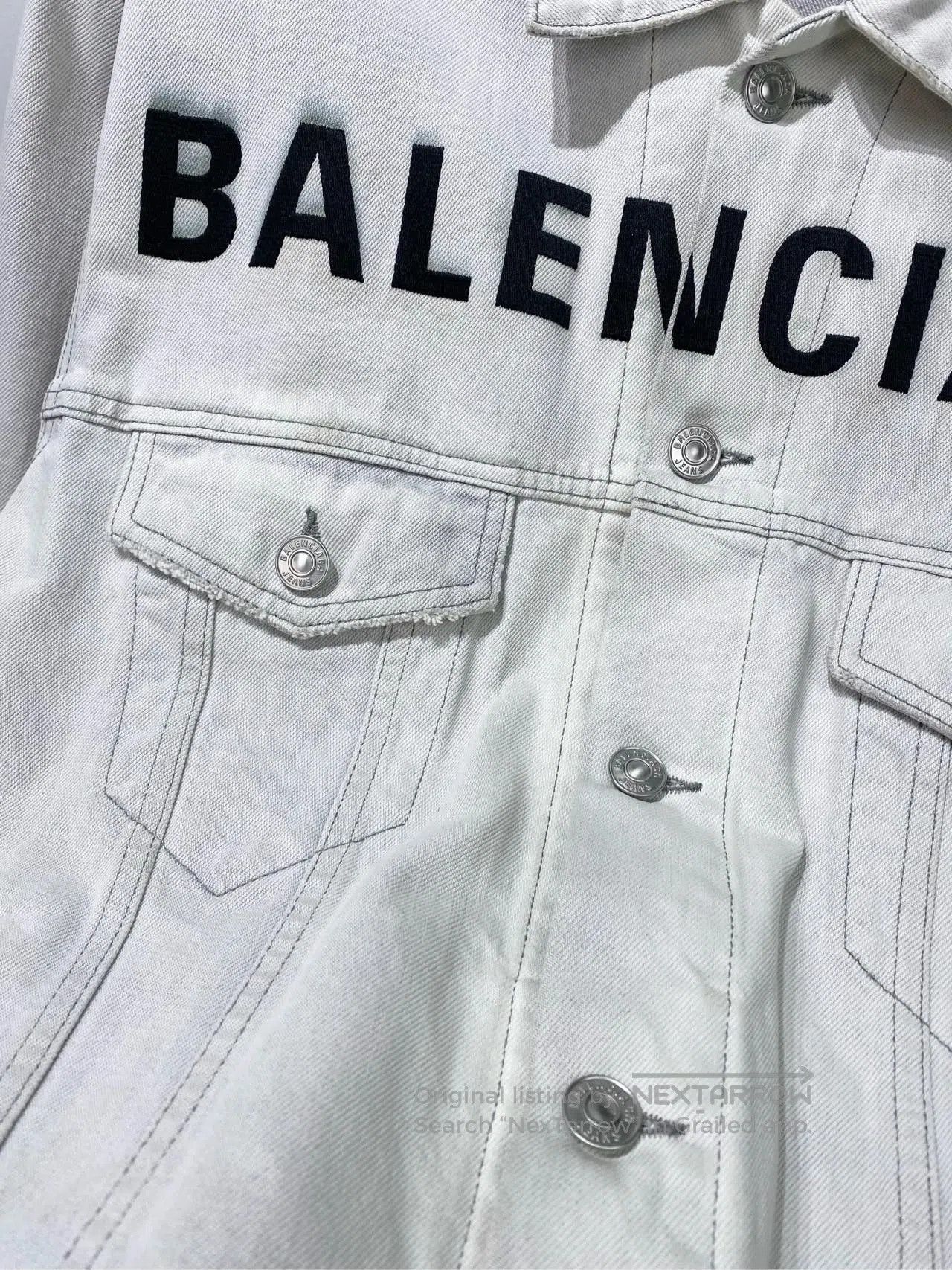 Balenciaga Balenciaga Embroidered Logo Denim Jacket. Size US S / EU 44-46 / 1 - 5 Thumbnail