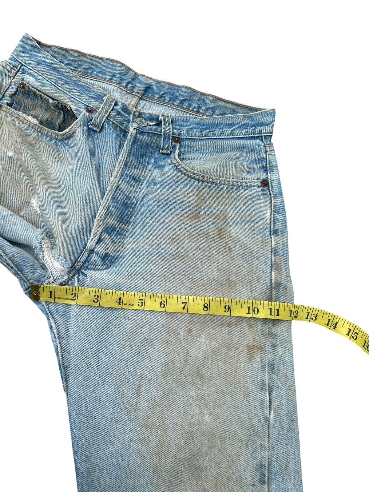 Kapital 80's THRASHED Levis 6 Selvedge Distressed Dirty Denim Jeans Size US 30 / EU 46 - 19 Thumbnail