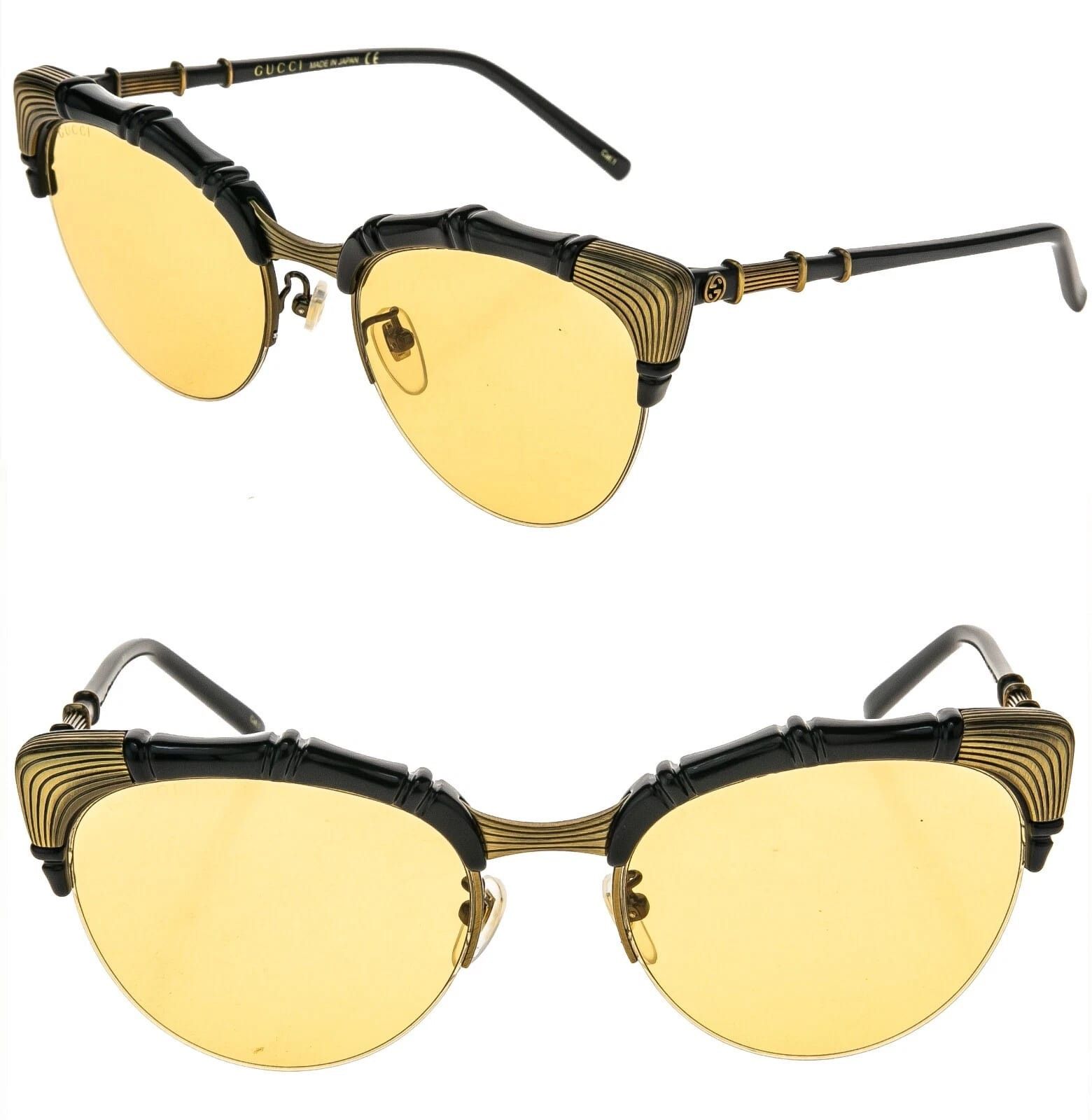Gucci GUCCI GG0661S 0661 Cat Eye Bamboo Black 002 Sunglasses Size ONE SIZE - 1 Thumbnail