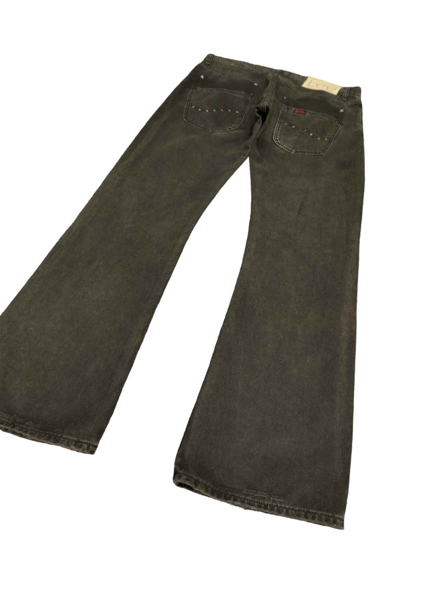 If Six Was Nine × Le Grande Bleu (L.G.B.) × Lee Flare Jeans Lee X Mens Melrose Distress Faded Boot Cut Y2k Size US 33 - 12 Thumbnail