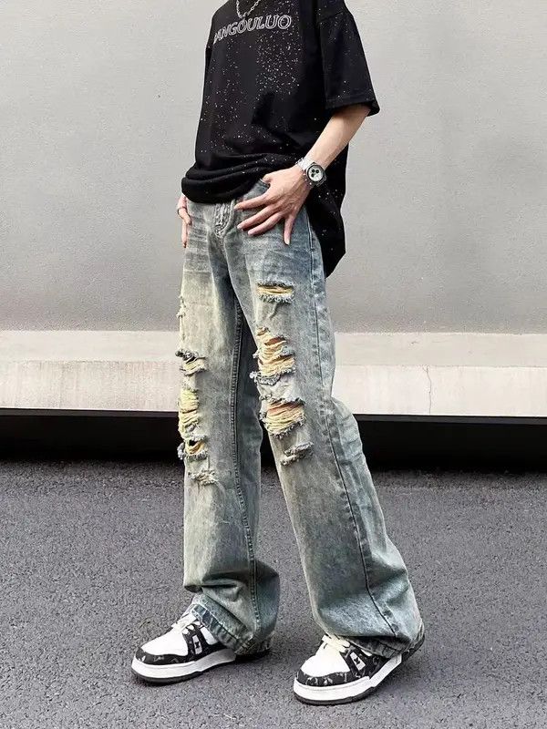 VIBE baggy vintage wash ripped Y2K jeans Size US 32 / EU 48 - 3 Thumbnail
