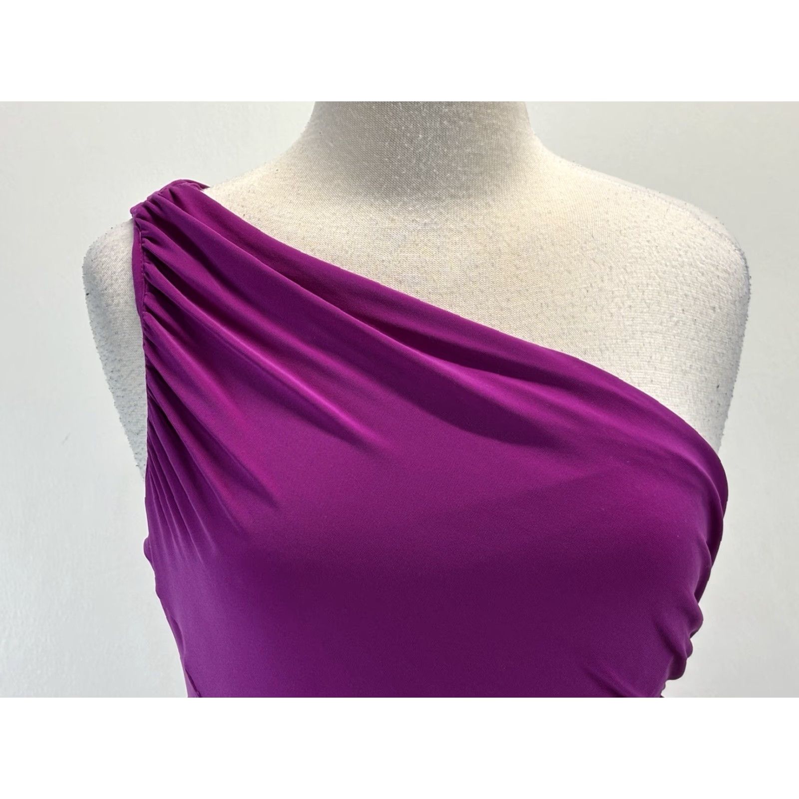 Ralph Lauren Lauren Ralph Lauren One Shoulderjersey Evening Dress Women’s 14 Fuchsia Stretch Size XL / US 12-14 / IT 48-50 - 5 Thumbnail
