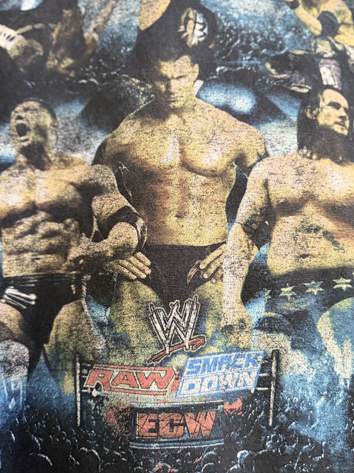 WWF Vintage ECW Raw Smack Down Wrestling Backhit Sun Faded Tee Size US L / EU 52-54 / 3 - 13 Thumbnail