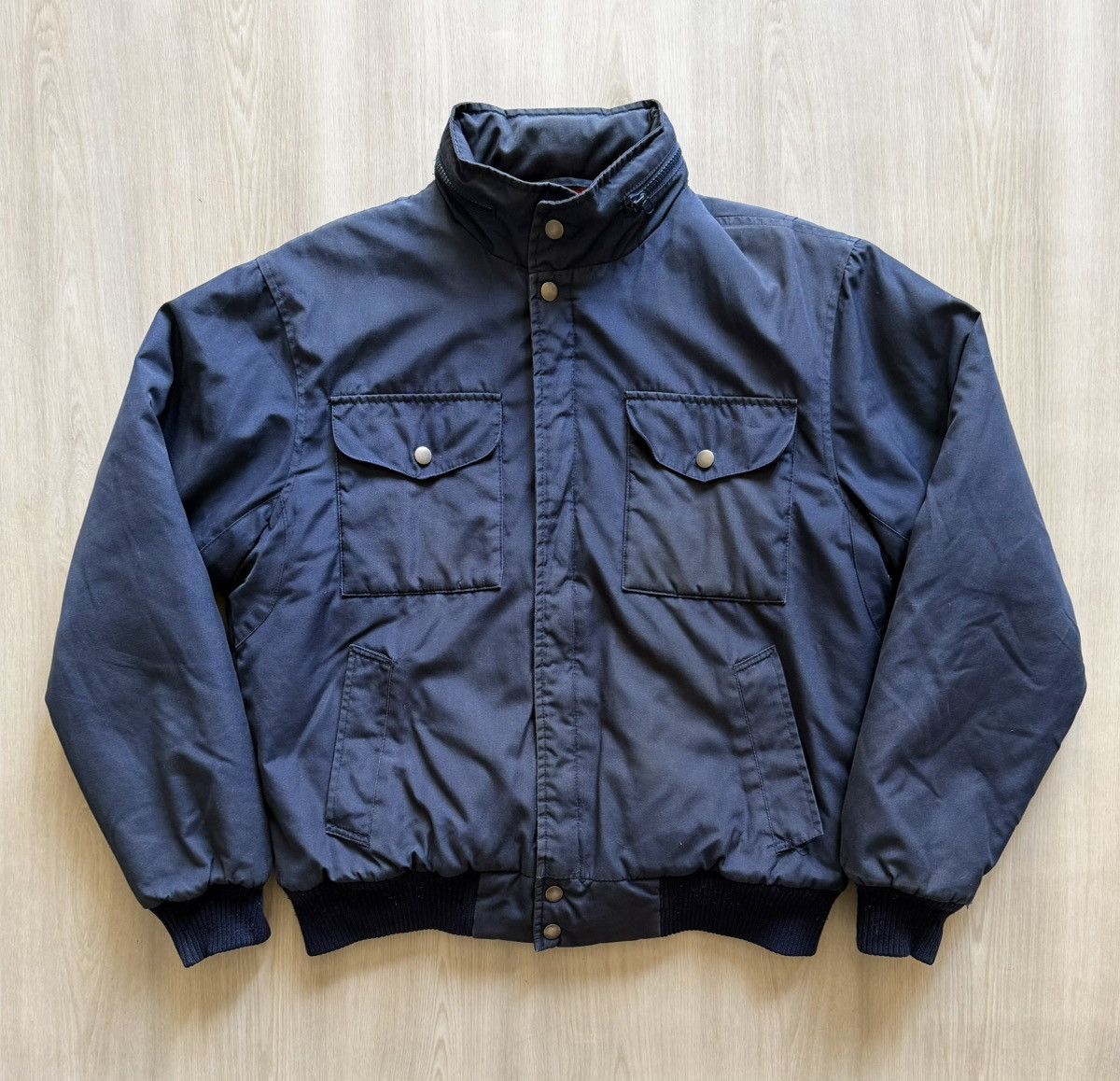 Haggar Vtg Haggar Puffer Bomber w/ Hidden Hood Sz M *stains 90s 80s Size US M / EU 48-50 / 2 - 3 Thumbnail
