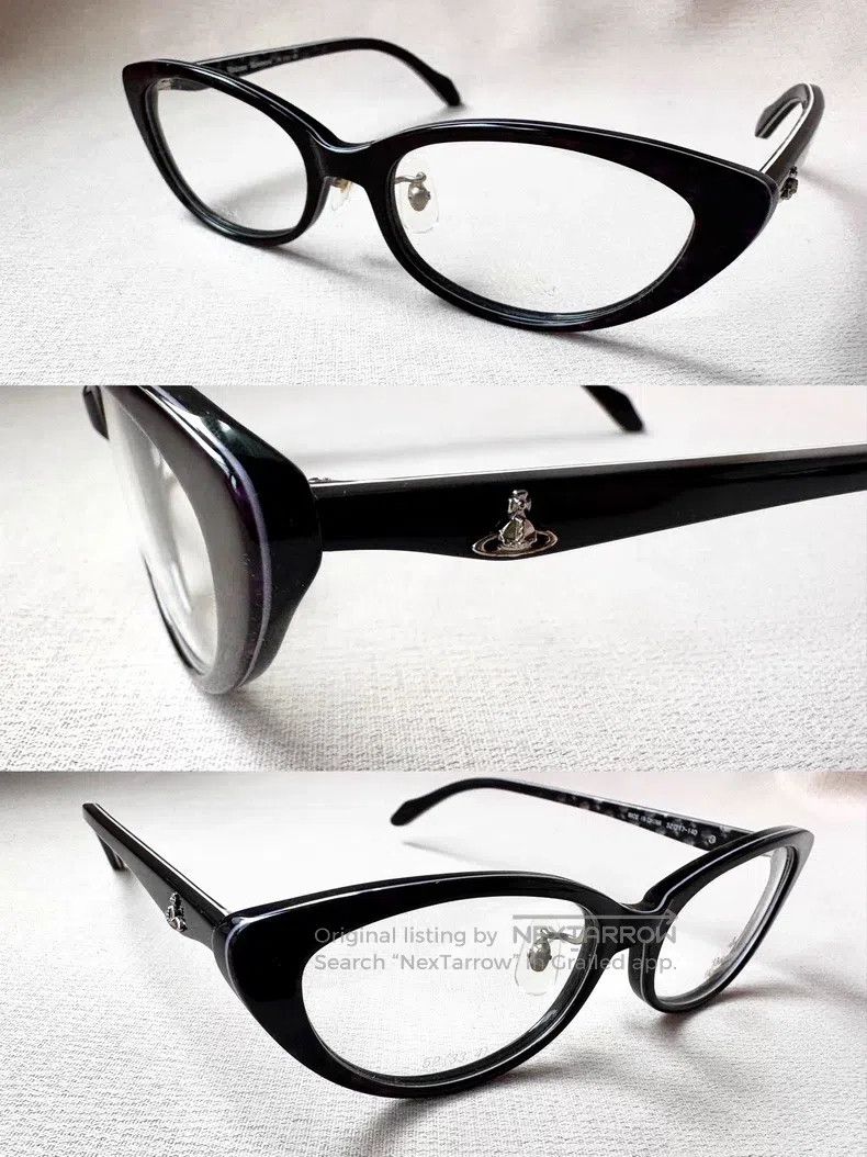 Vivienne Westwood Vivienne Westwood Vintage Black Cat-Eye Saturn Glasses Fra Size ONE SIZE - 2 Thumbnail