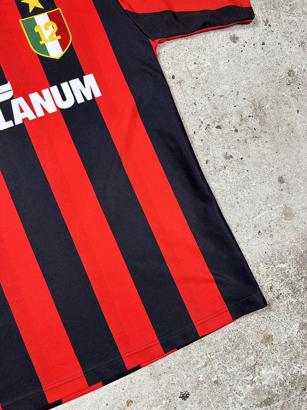Vintage Vintage 90s AC Milan Soccer Jersey Striped Mediolanum Size US M / EU 48-50 / 2 - 4 Thumbnail