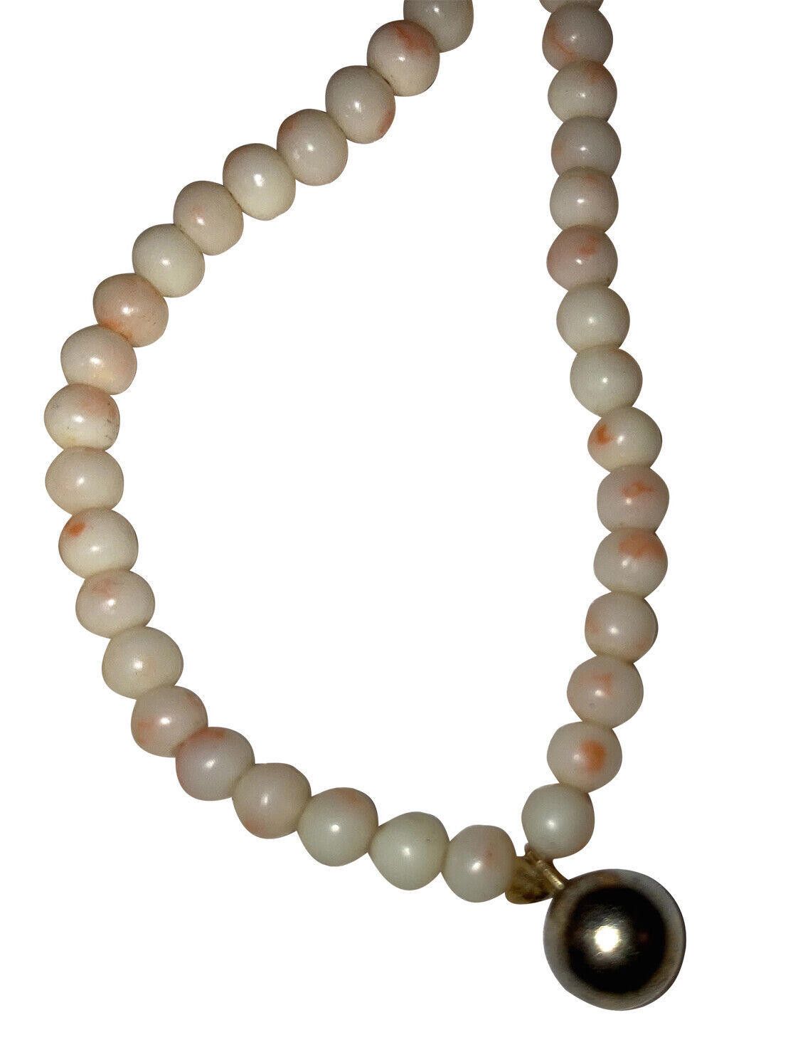 Designer Victorian Graduated Smooth Angel Skin Coral Beaded Necklace Size ONE SIZE - 4 Thumbnail
