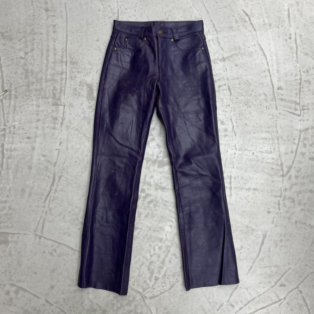 Schott Schott Vintage Purple Leather Pants Size US 28 / EU 44 - 1 Thumbnail
