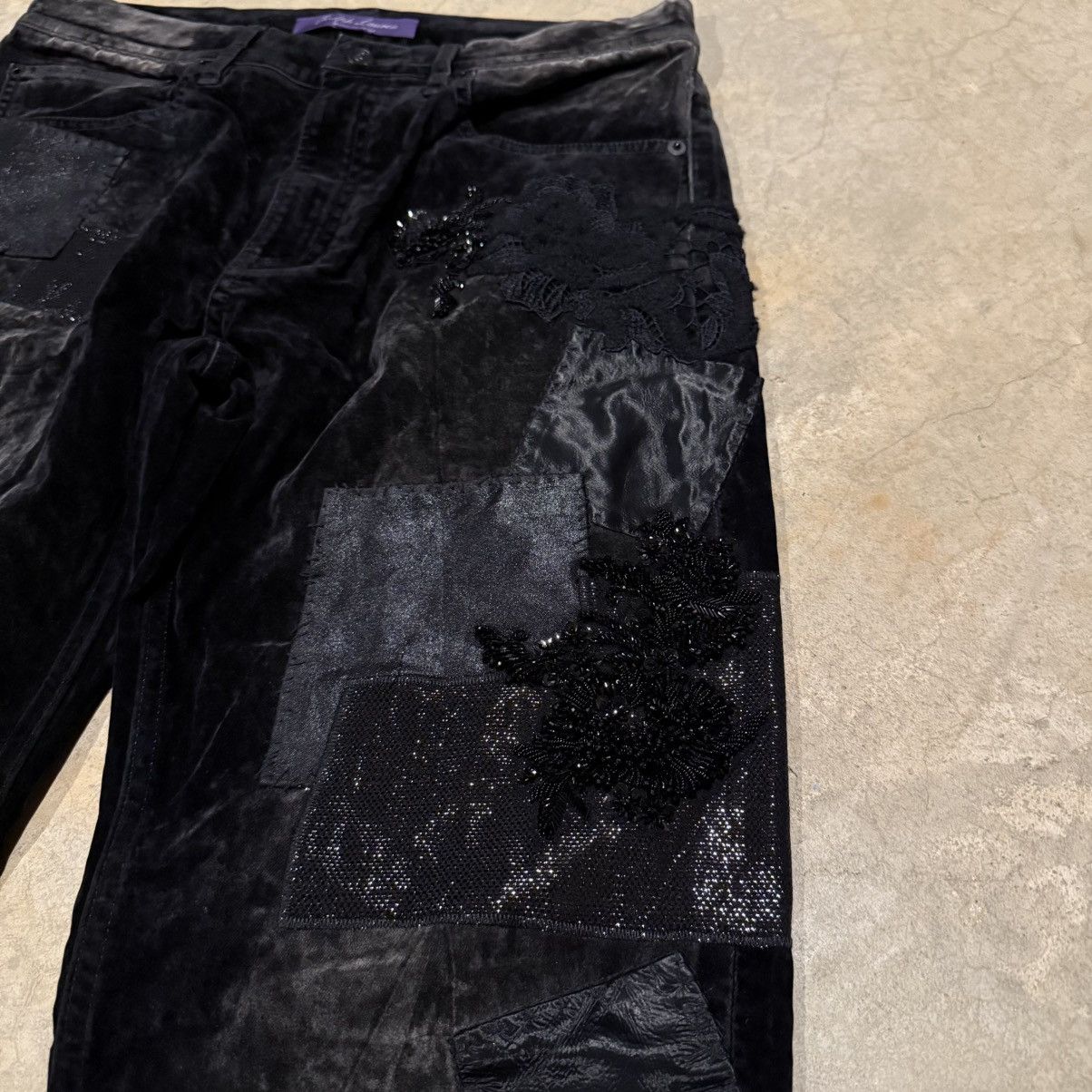 Ralph Lauren Purple Label Ralph Lauren Purple Label Velvet Leather Patchwork Jeans Size US 28 / EU 44 - 6 Thumbnail