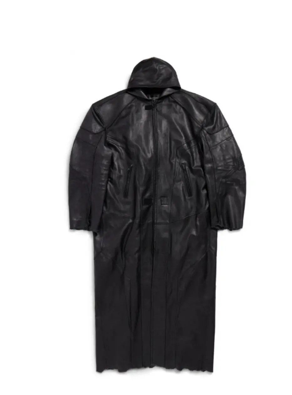 Balenciaga o1bcso1str1025 Hooded Biker Coat in Black Size US L / EU 52-54 / 3 - 1 Preview