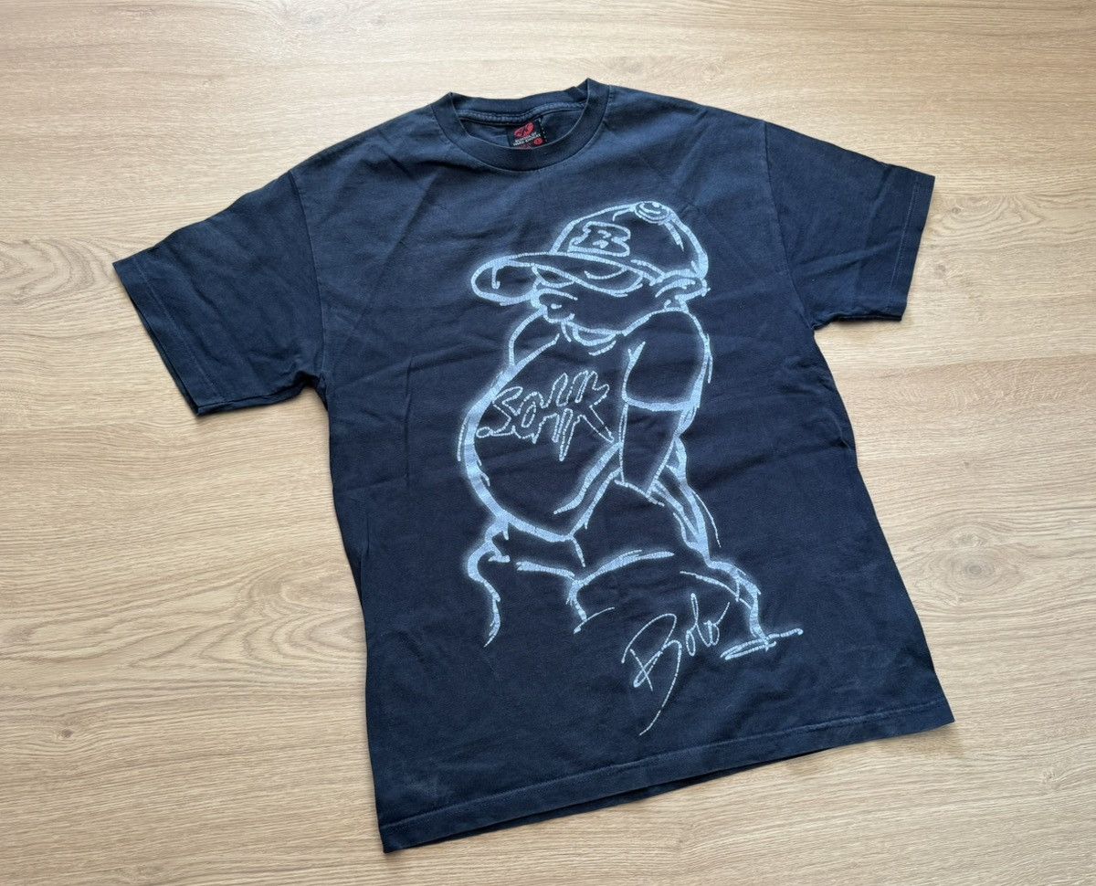 Vintage Vintage School Of Hard Knocks y2k Rap Hip Hop Navy T-Shirt