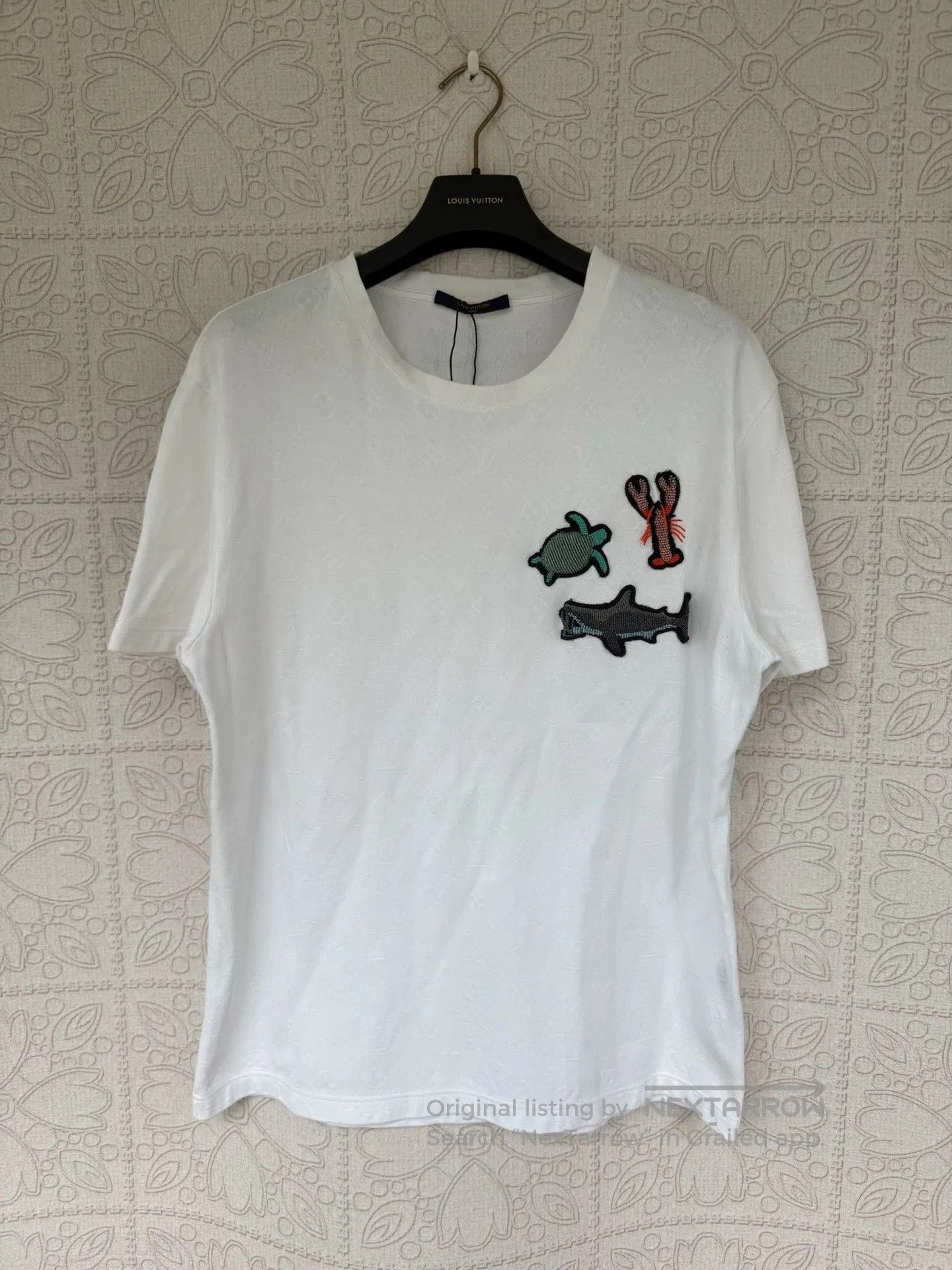 Louis Vuitton white short sleeve shirt with marine prints. Size US S / EU 44-46 / 1 - 1 Thumbnail