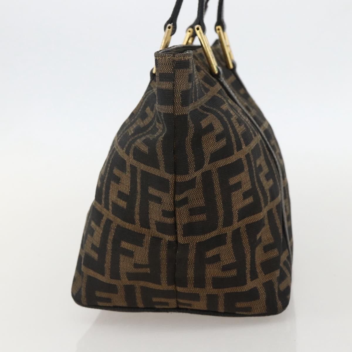 Fendi FENDI Zucca Canvas Hand Bag Brown Black Auth 175625 - Size ONE SIZE - 4 Thumbnail