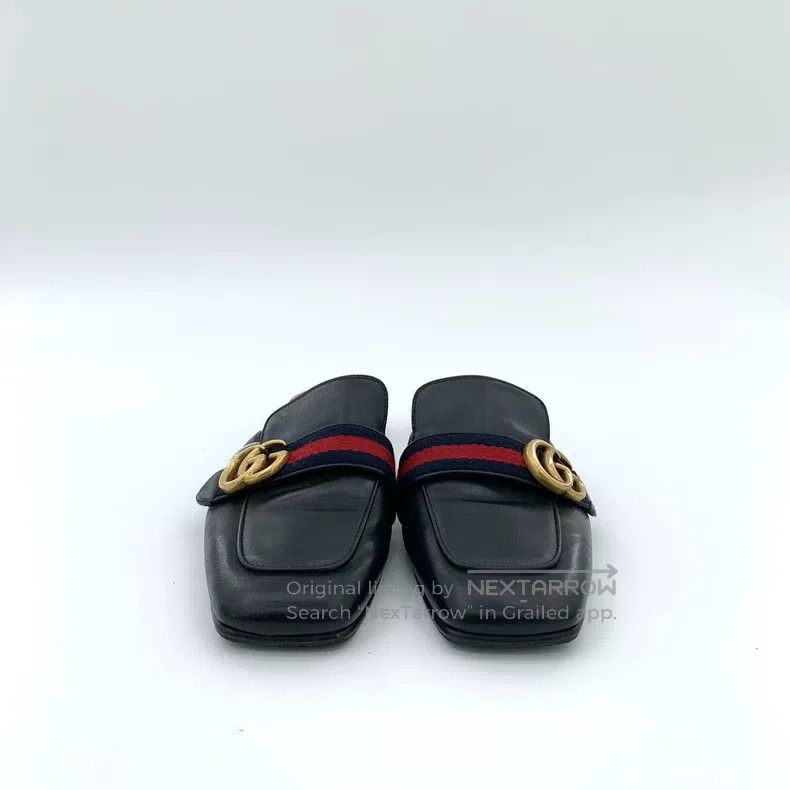 Gucci Gucci Black logo striped webbing wrap head flat slippers Size US 8.5 / IT 38.5 - 3 Thumbnail