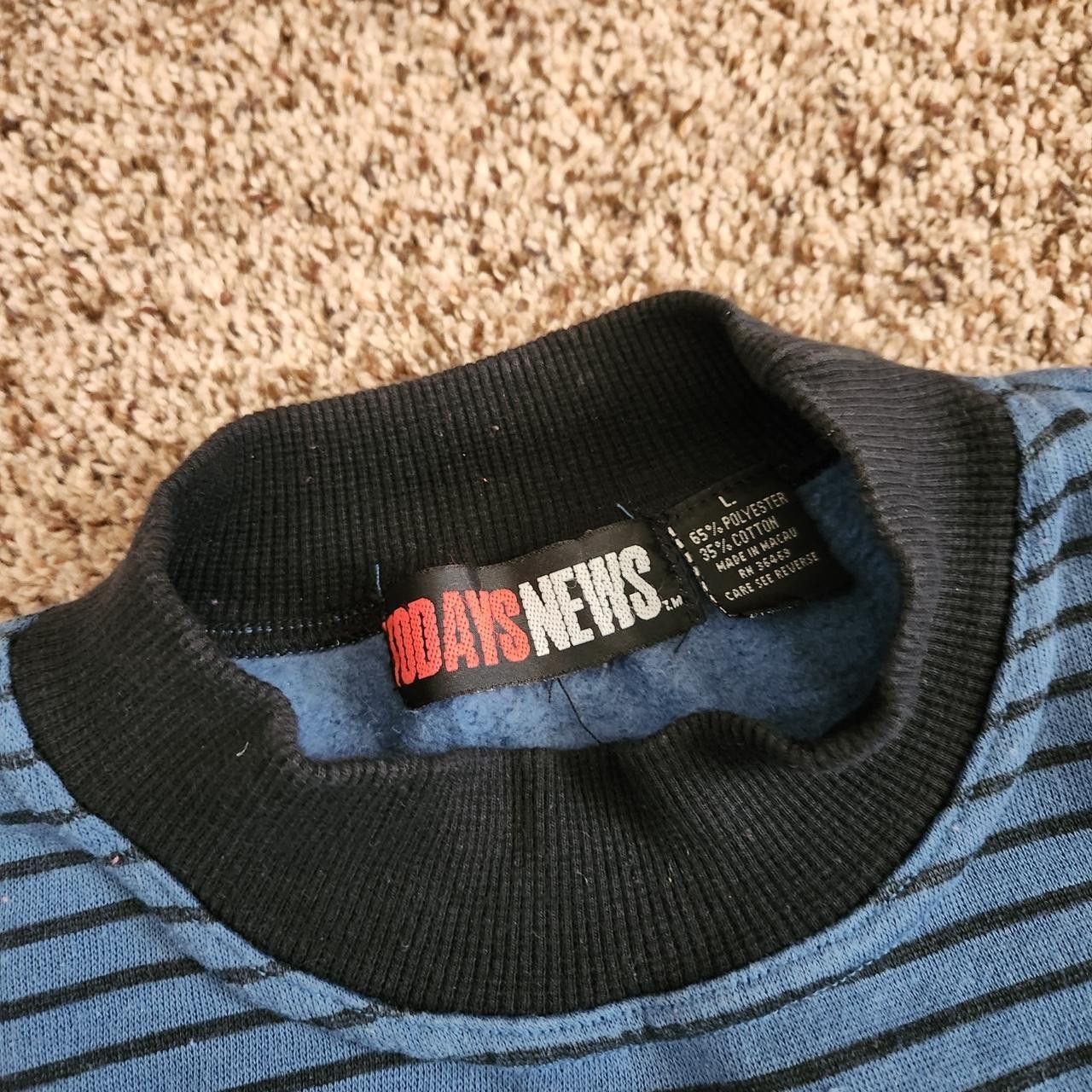 Vintage Striped Pullover Sweatshirt Grandpa Sweater Todaynews Size US L / EU 52-54 / 3 - 5 Thumbnail