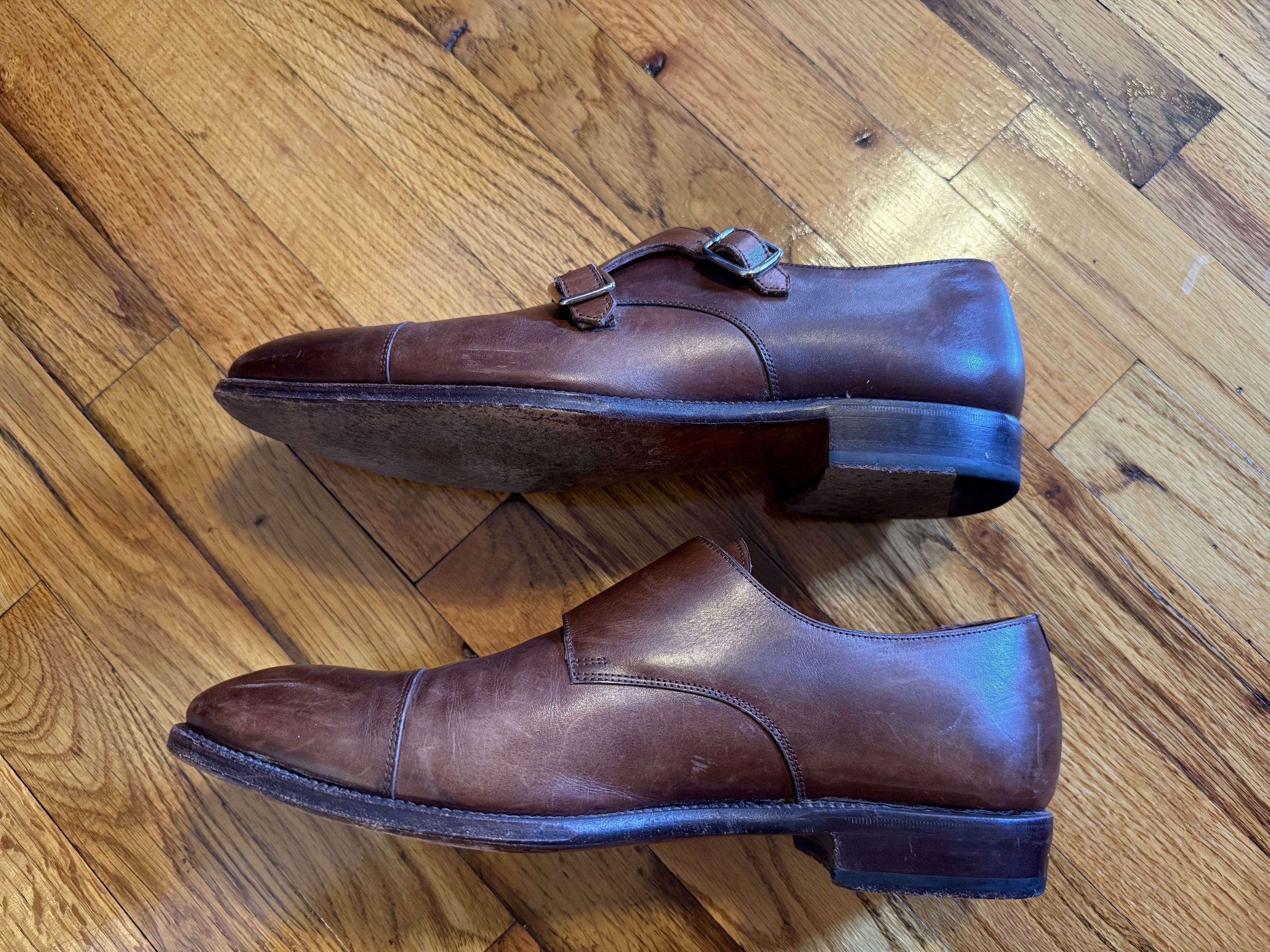 Carmina Carmina Double Monk Straps - Brown (8.5 UK / 9.5 US) Size US 9.5 / EU 42-43 - 6 Thumbnail