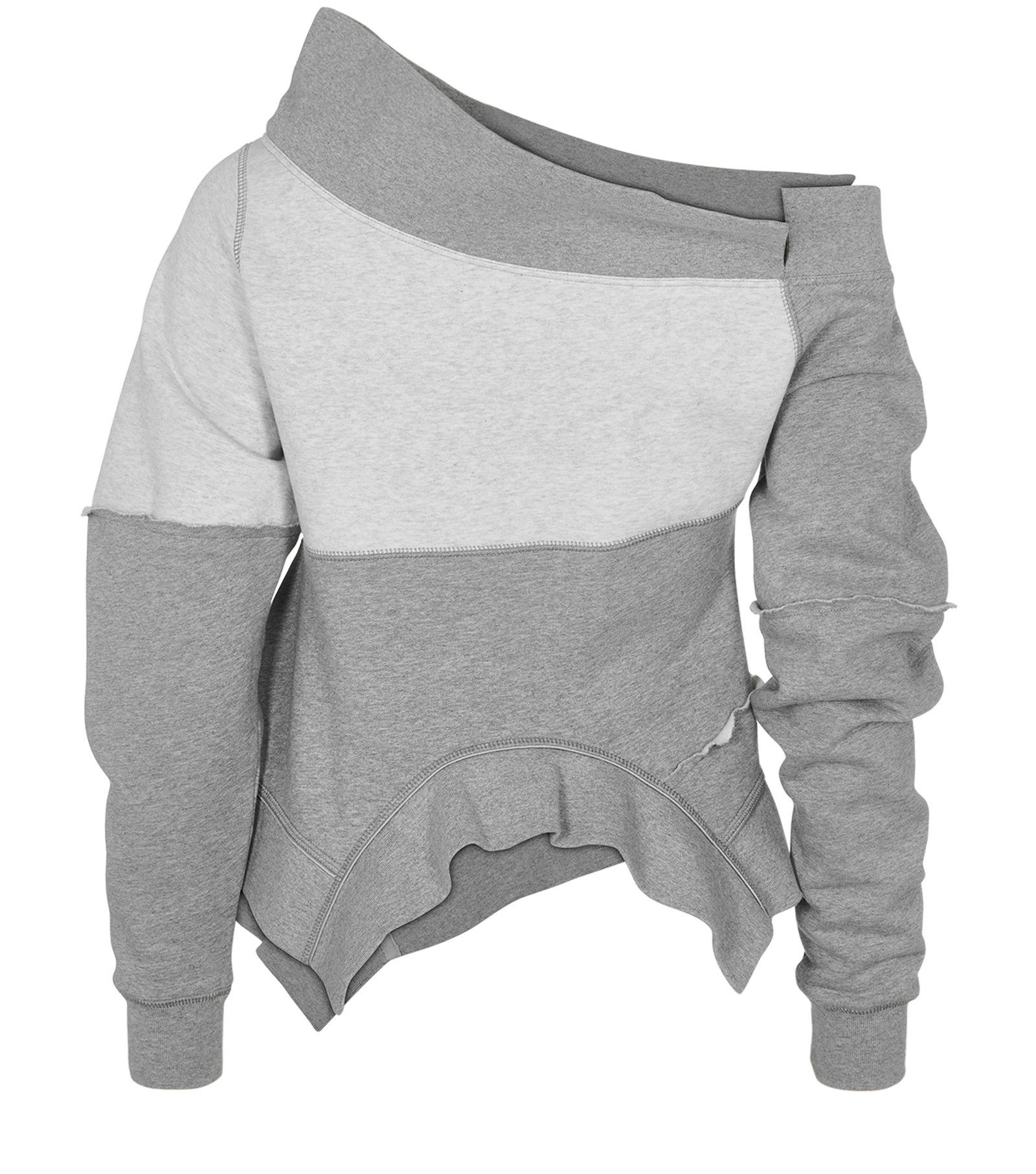 Burberry Burberry Women’s Gray Patchwork Off The Shoulder Jumper Size M / US 6-8 / IT 42-44 - 3 Thumbnail