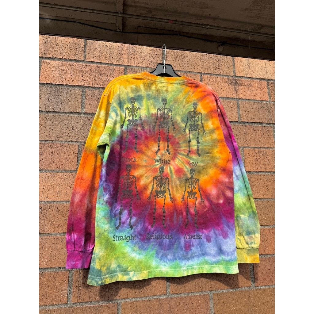 Pleasures Pleasures Equality Long Sleeve Tie Dye Skeleton Tee Shirt Size US L / EU 52-54 / 3 - 6 Thumbnail