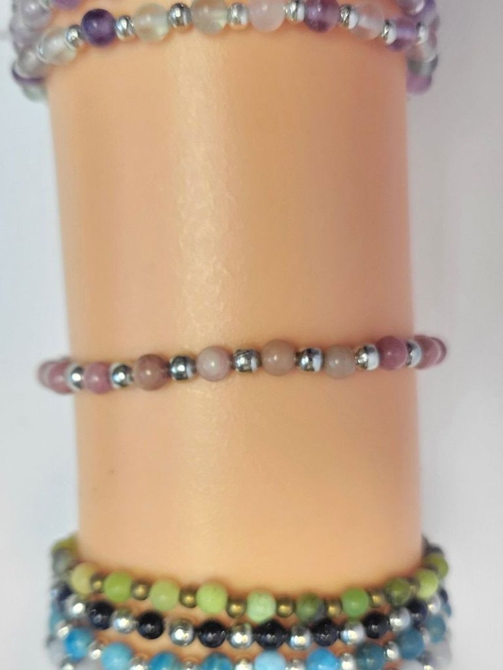 Handmade Natural Gemstone 4mm Dainty Beaded Bracelets Size ONE SIZE - 9 Thumbnail