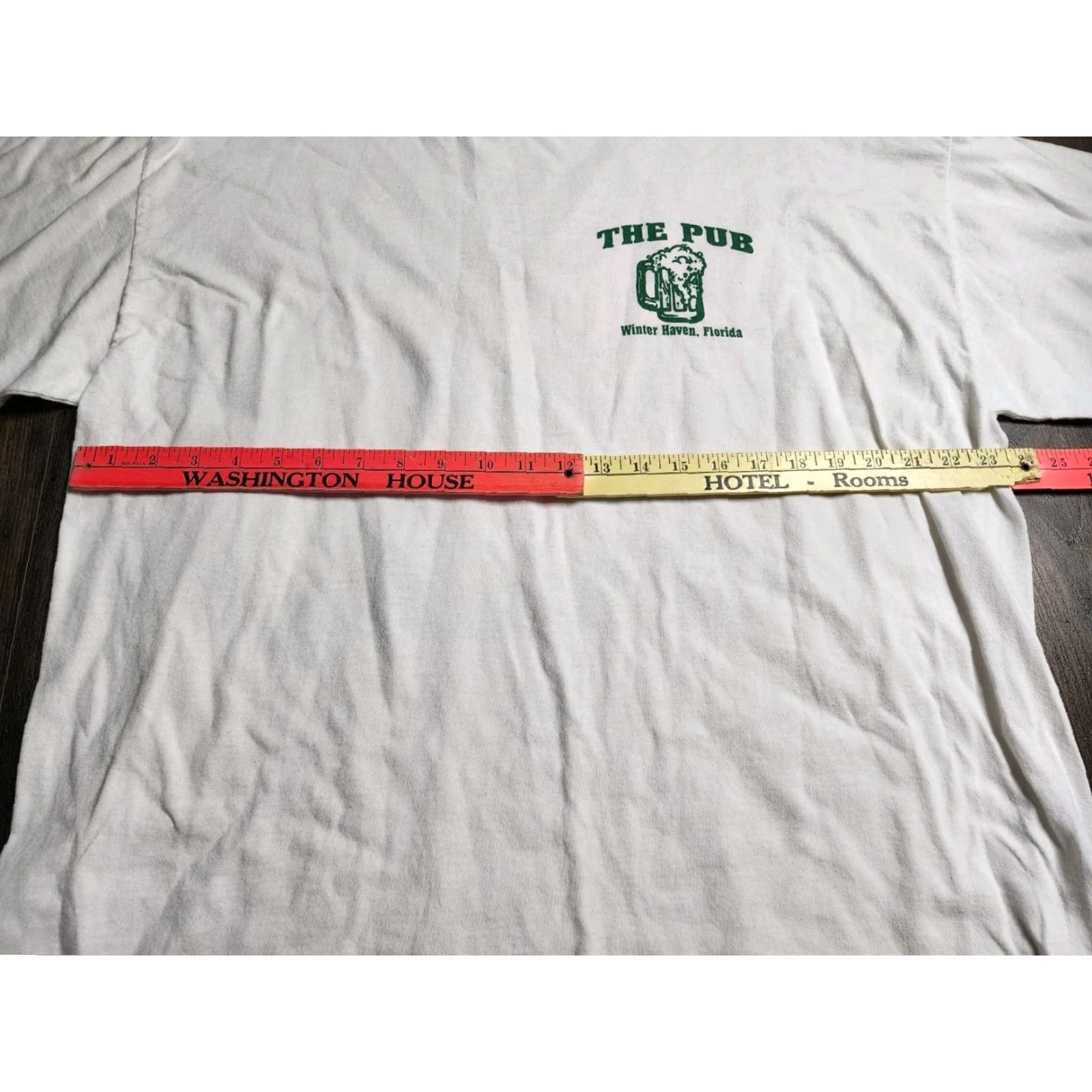Gildan VINTAGE? No. The Pub Winter Haven FL St Patrick's Day 2010s T-Shirt - Gildan Cotton White 2XL - Short Sleeve Crew Neck - Double-Sided Mens Shirt Size US XXL / EU 58 / 5 - 2 Thumbnail