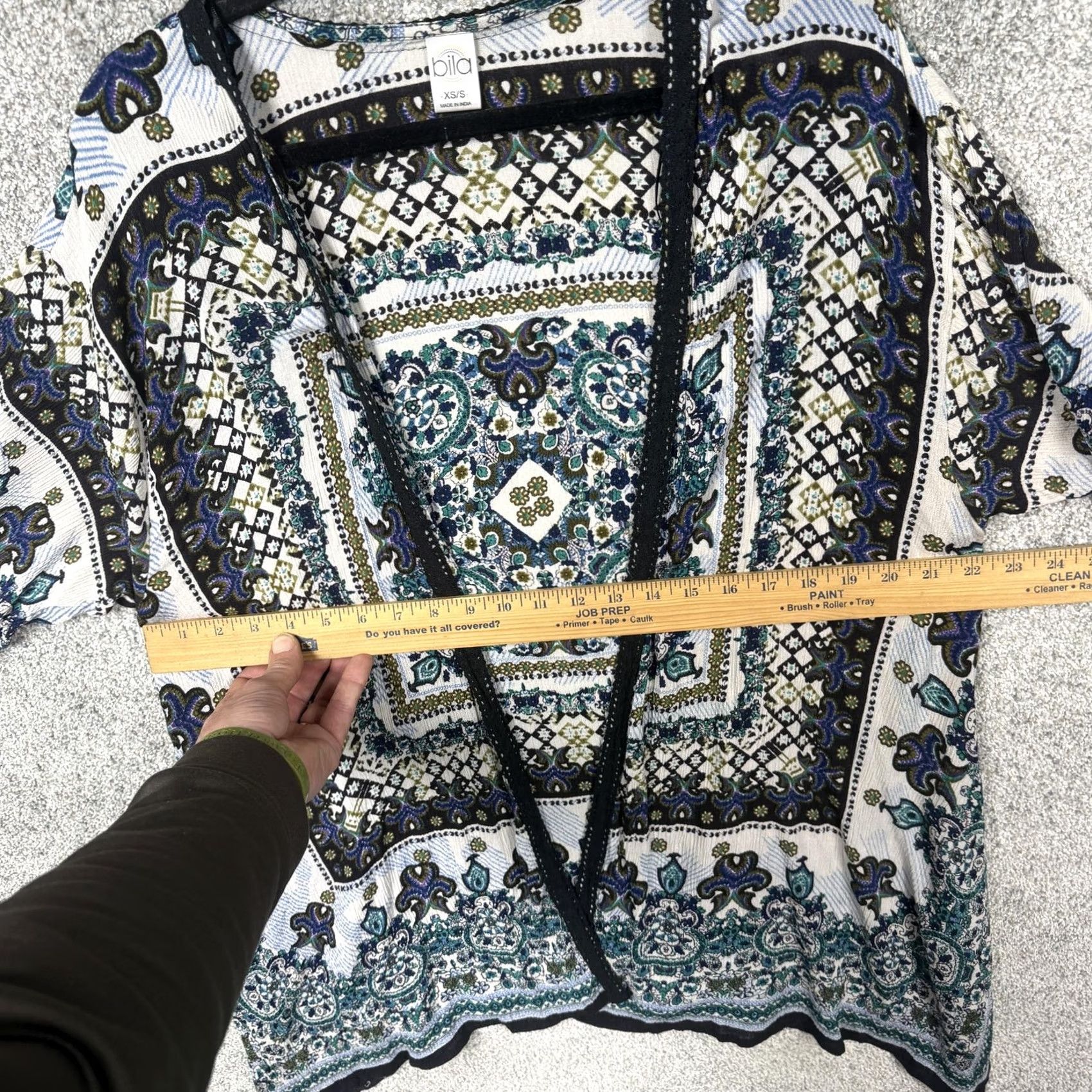 Folk Bila Kimono Cardigan XS/S Boho Folk Festival Scarf Print Lightweight Layering Womens Size XS / US 0-2 / IT 36-38 - 3 Thumbnail