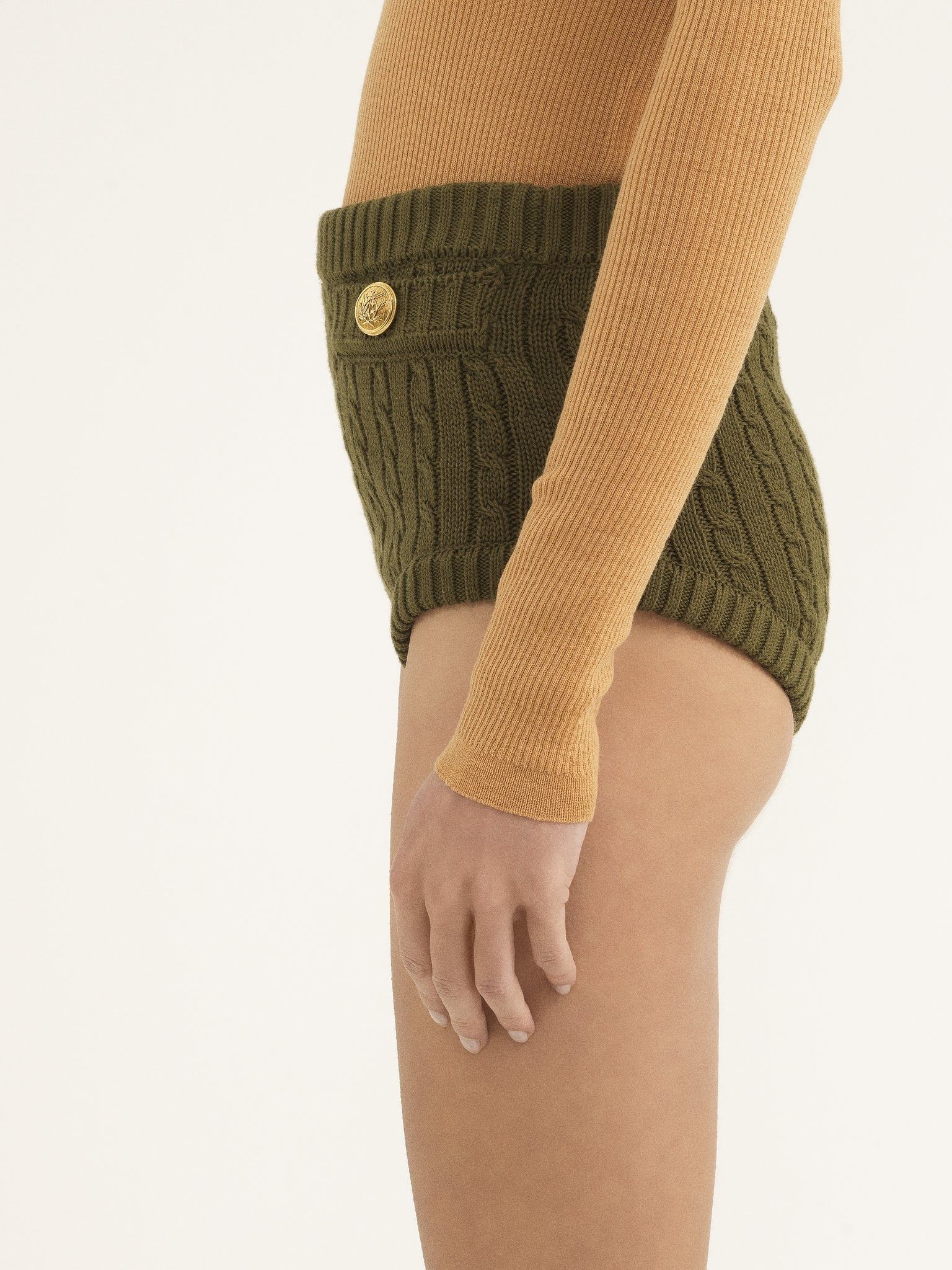 Chloe o1loc1c11125 Mini Short in Olive Tree Size 27" / US 4 / IT 40 - 4 Thumbnail