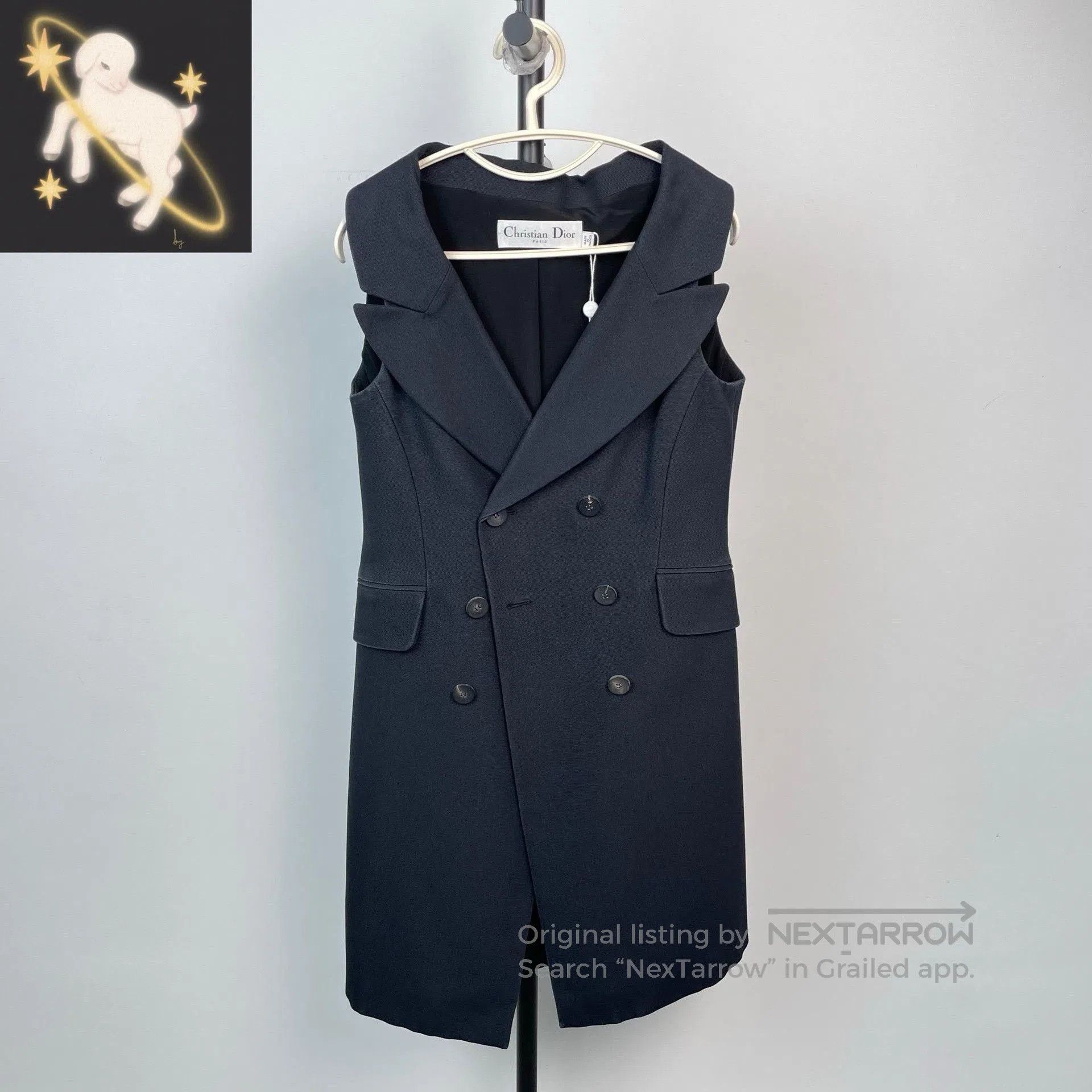 Dior Dior Dark Blue Sleeveless Lapel Vest Dress. Size S / US 4 / IT 40 - 1 Thumbnail