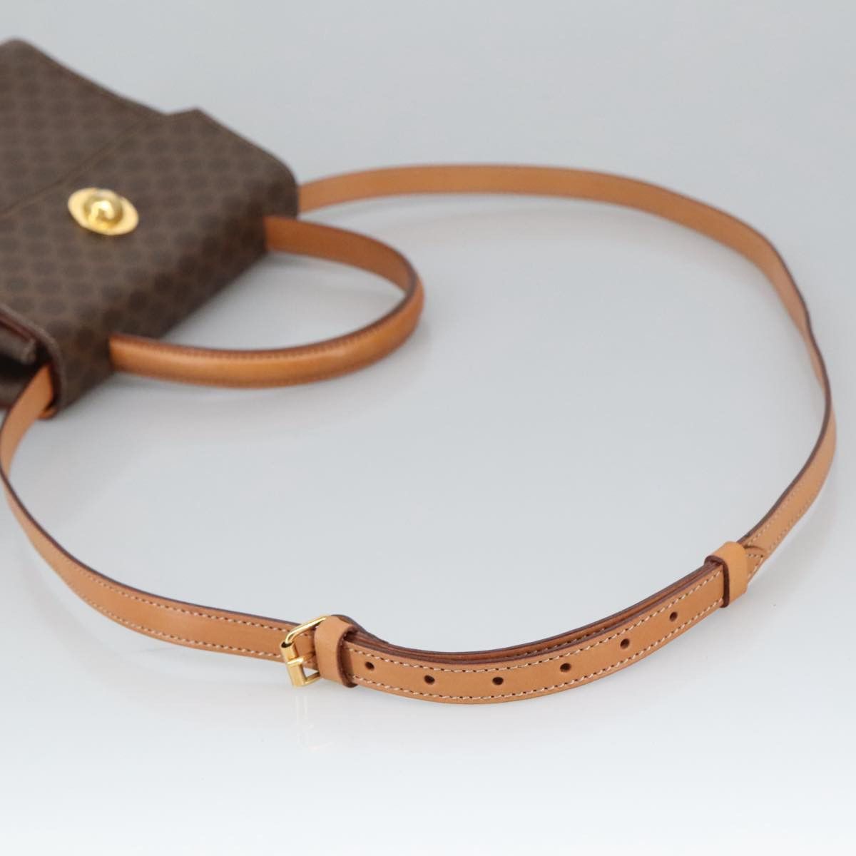 Celine CELINE Macadam Canvas Hand Bag Pvc Leather Brown Gold Size ONE SIZE - 8 Thumbnail