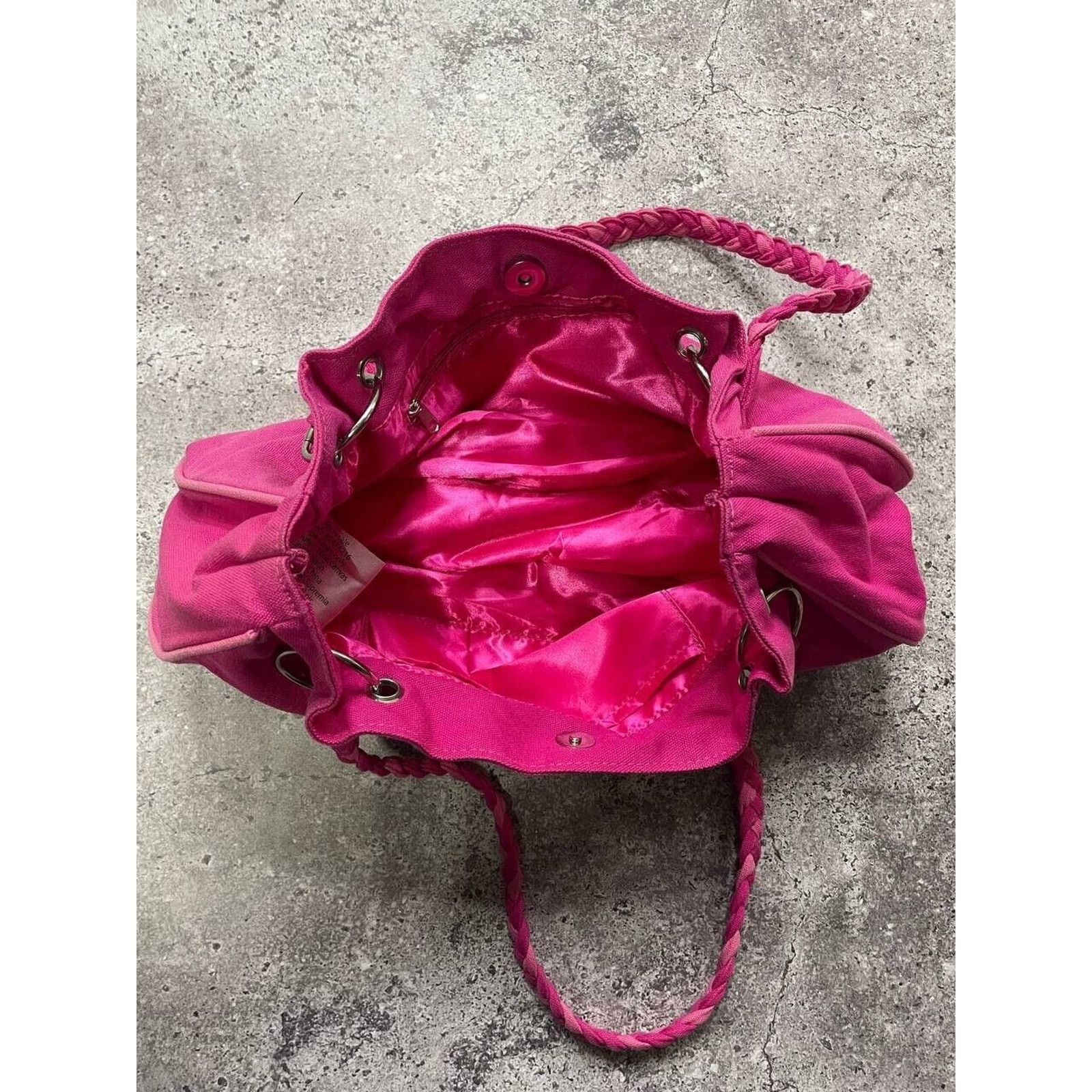 Lacoste × Vintage Vintage Pink Lacoste Parfums Tote Bag Satin Lining Braided Size ONE SIZE - 2 Thumbnail