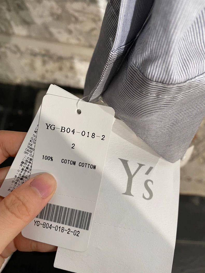 Y's Y's Blue and Grey Stripe Panel Shirt Size US M / EU 48-50 / 2 - 9 Thumbnail