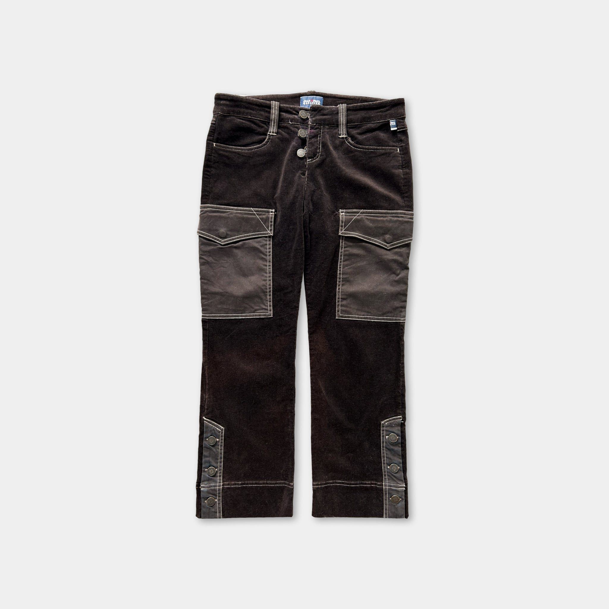 Jean Paul Gaultier Jean Paul Gaultier Black Velour Cargo Pants Size US 30 / EU 46 - 1 Thumbnail