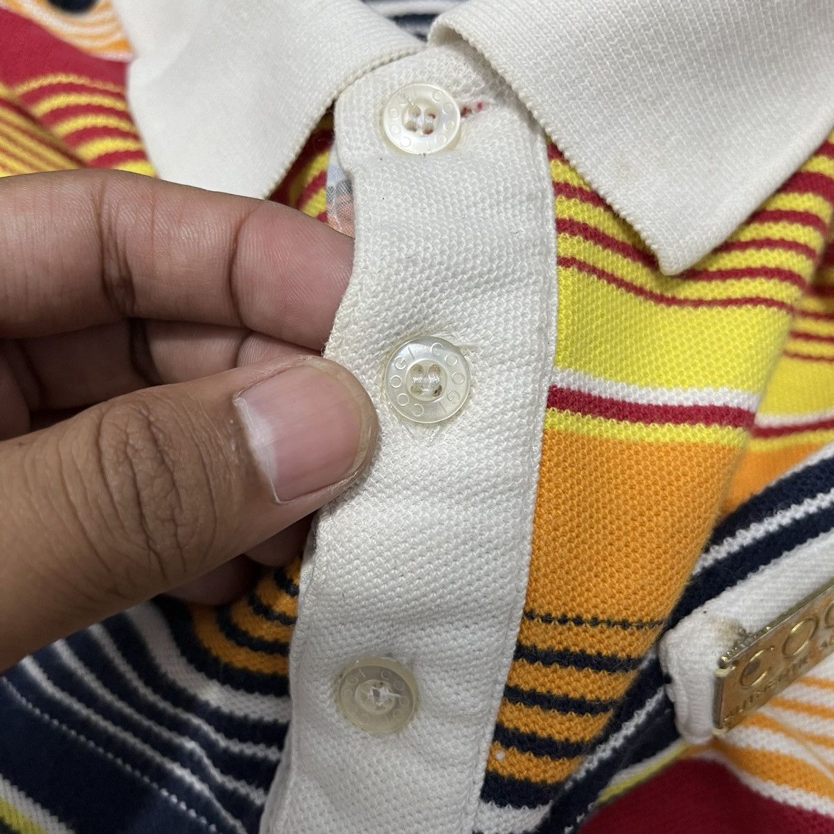 Coogi × Vintage COOGI Short Sleeve Polo Shirt Yellow, Red, Black Striped Size US XXL / EU 58 / 5 - 7 Thumbnail