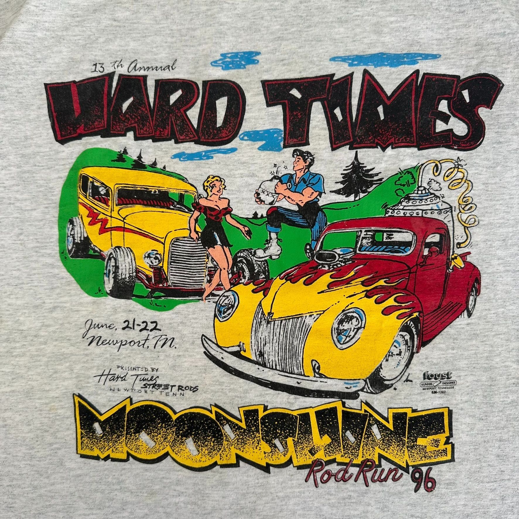 Vintage Vintage 90s Moonshine Rod Run Car Show T-Shirt Single Stitch Size US L / EU 52-54 / 3 - 2 Thumbnail