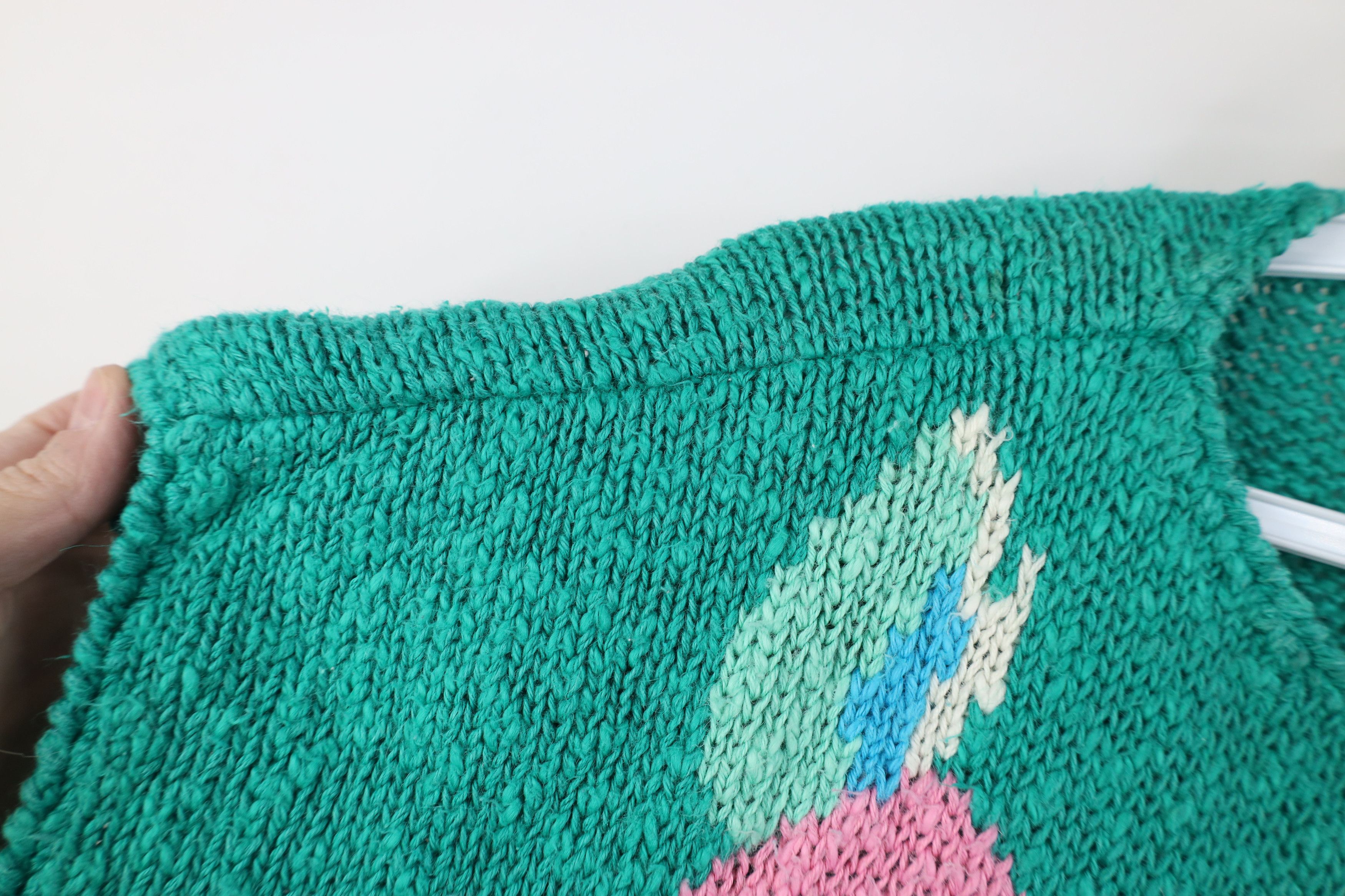 Vintage Vintage 80s 90s Streetwear Flower Dolman Sleeve Knit Sweater Size XXL / US 16-18 / IT 52-54 - 5 Thumbnail