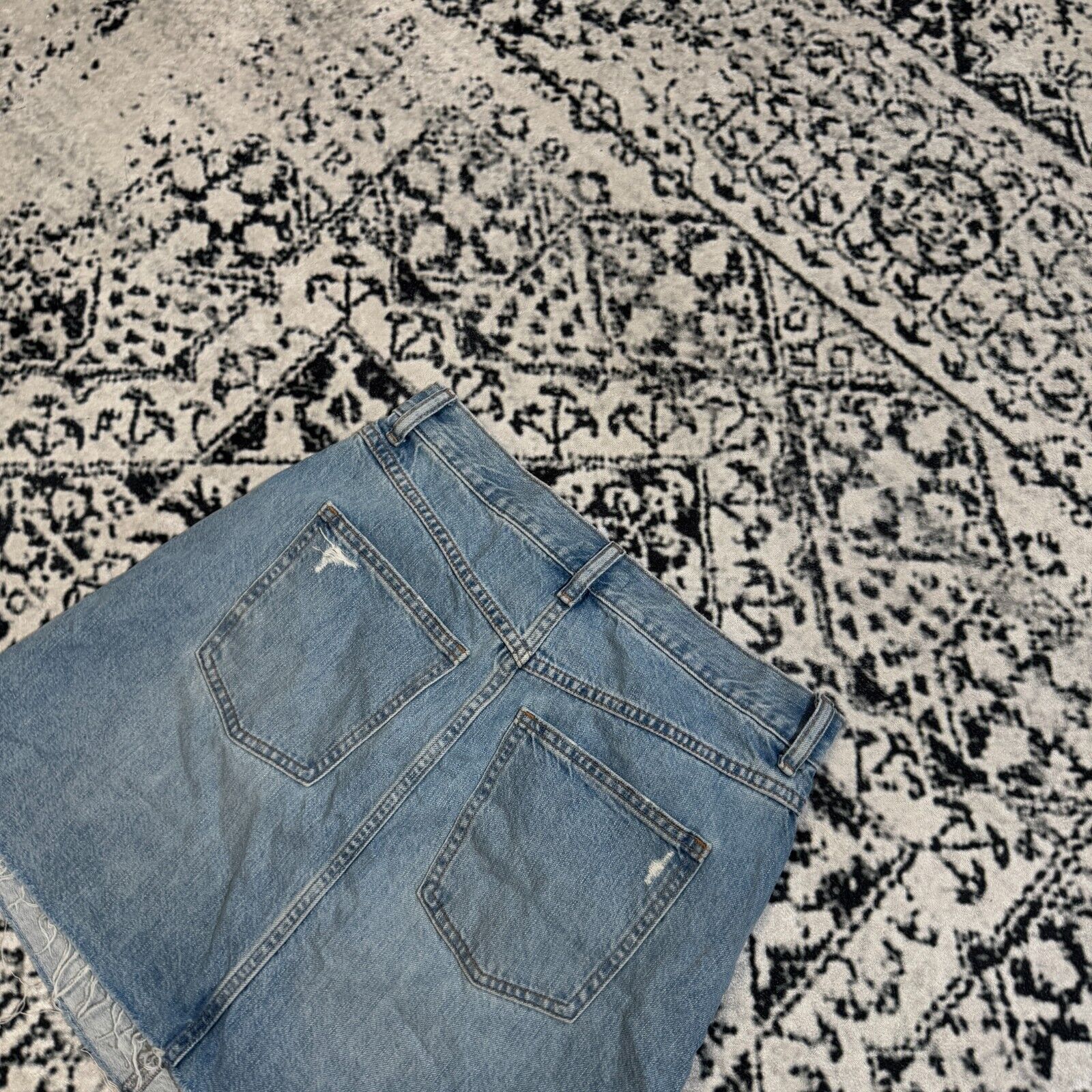 Vintage Vintage Women's Blue Cotton Skirt Size W27 Regular Fit Size 27" / US 4 / IT 40 - 7 Thumbnail