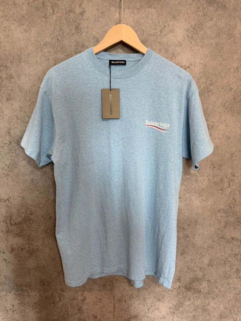 Balenciaga Blue Coke Print Short Sleeve