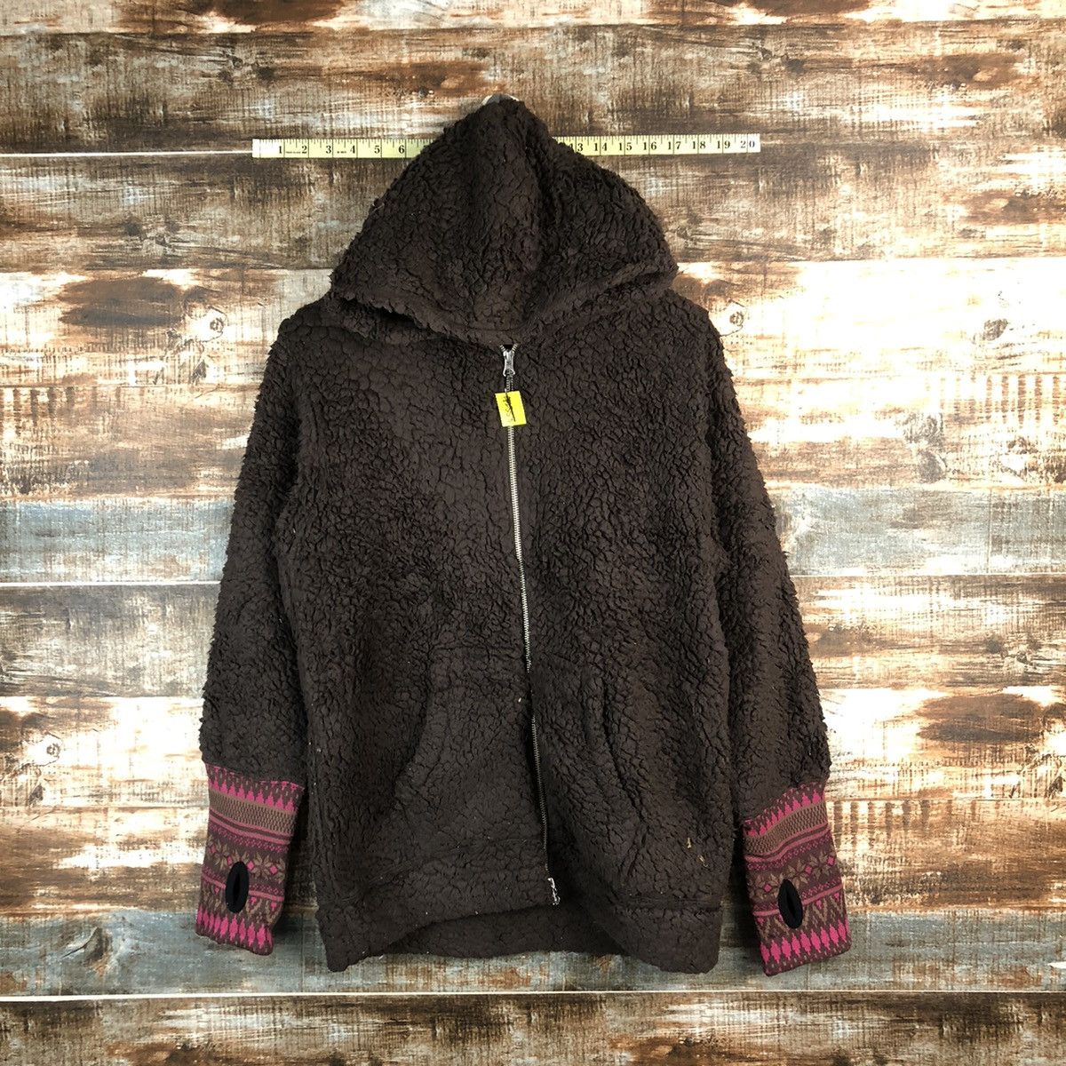 Japanese Brand Beams Hearts Brown fleece sweater Hoodie #A2358 Size L / US 10 / IT 46 - 1 Thumbnail