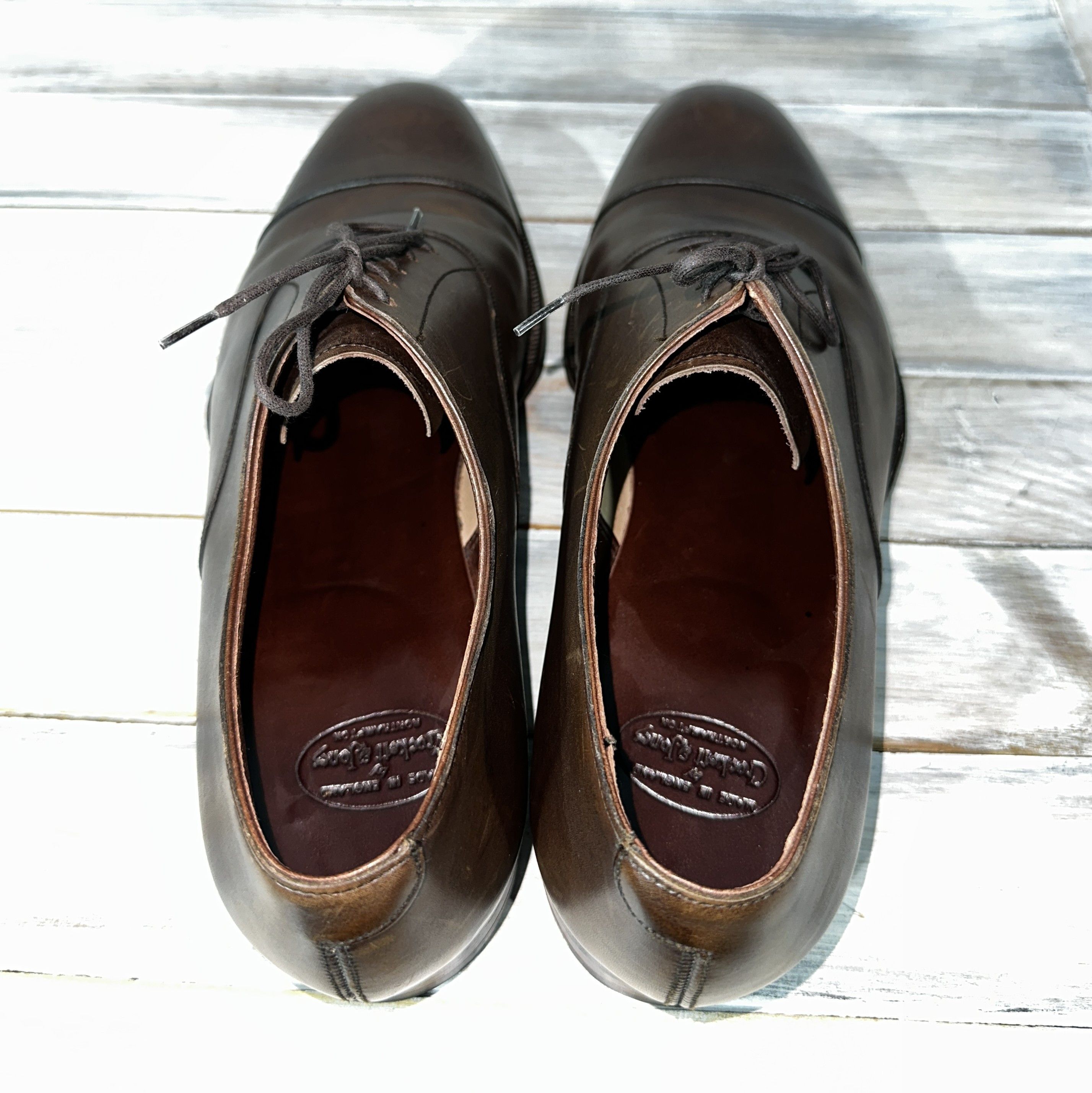 Crockett & Jones CROCKETT & JONES Audley Oxford Calf Leather Made In England Size US 9.5 / EU 42-43 - 14 Thumbnail
