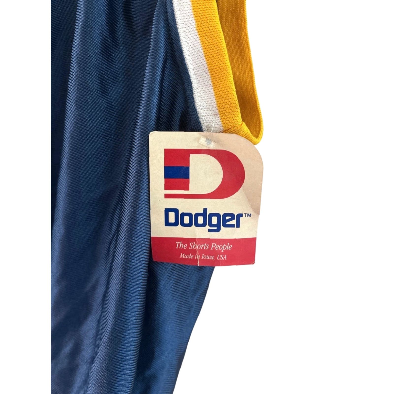 Vintage VINTAGE dodger dazzle basketball jersey Mens S Navy blue white yellow piping 90s USA dodger dazzle jersey 30" long 19" across NWT NOS Size US S / EU 44-46 / 1 - 2 Thumbnail