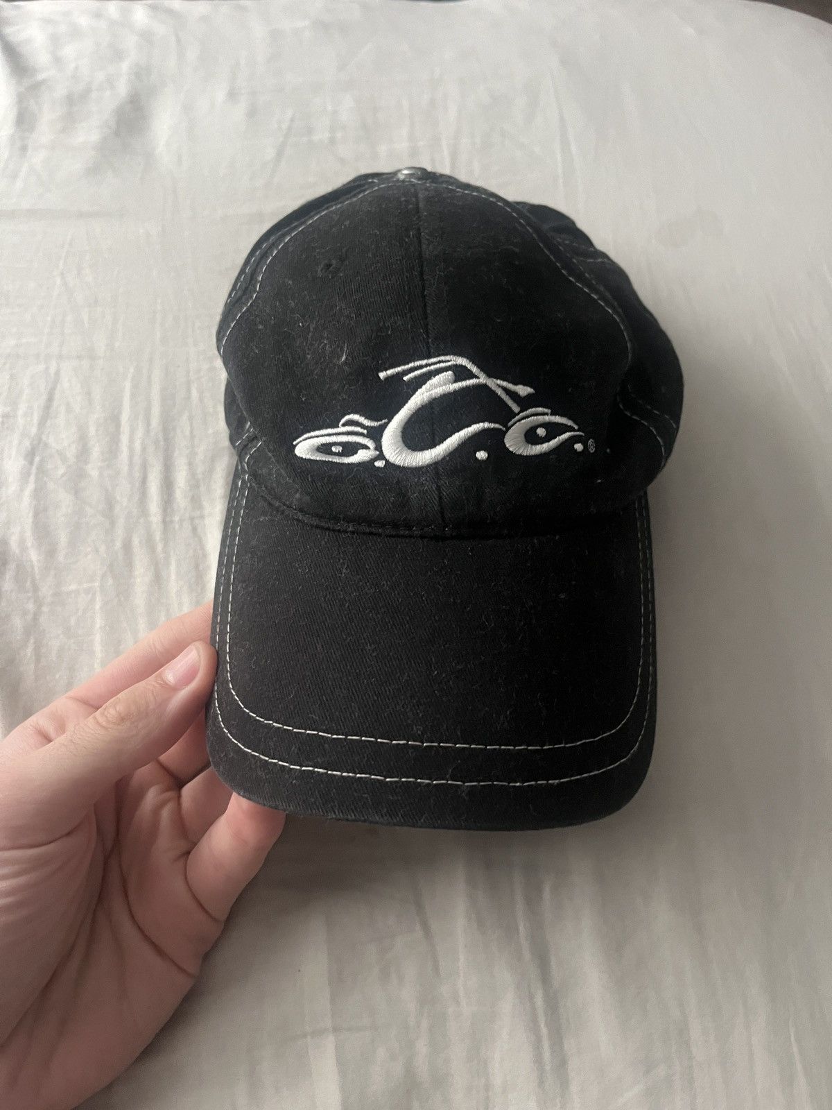 Other Orange County Choppers Black White Hat Biker Mens Hat Size ONE SIZE - 2 Thumbnail